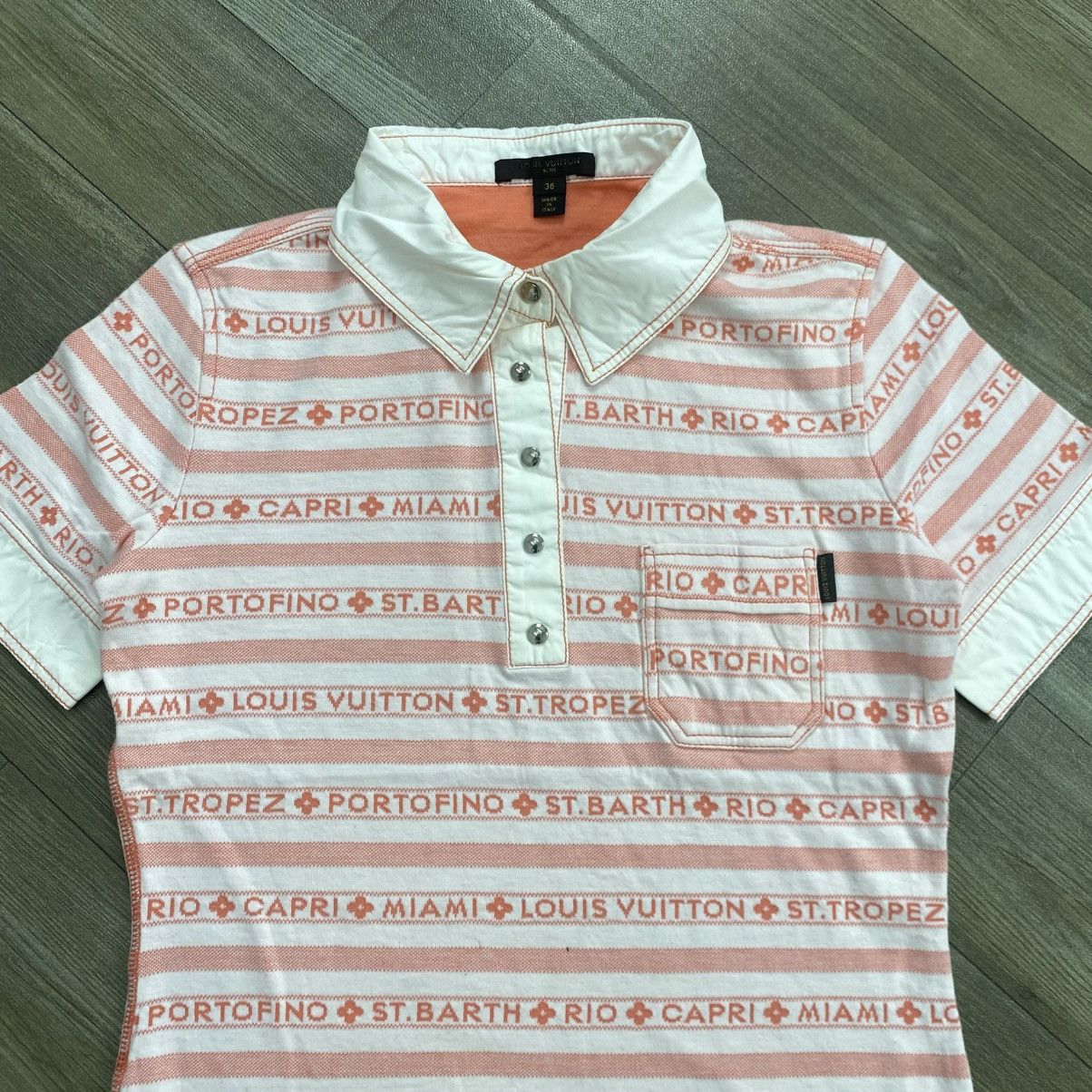 Louis Vuitton Vintage Louis Vuitton In Cotone Orange Stripe Polo Shirt Size M / US 6-8 / IT 42-44 - 2 Thumbnail