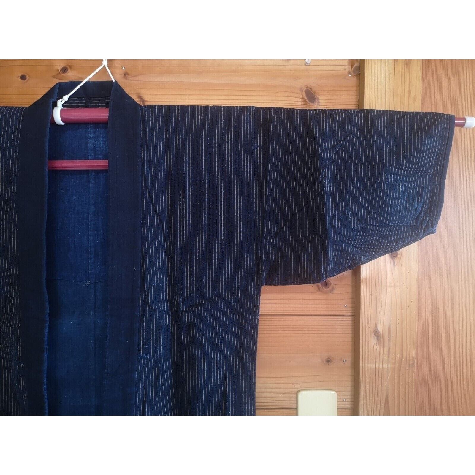 Other Japanese BORO Indigo Noragi Kimono Haori Jacket 1930-40's Size US M / EU 48-50 / 2 - 5 Thumbnail