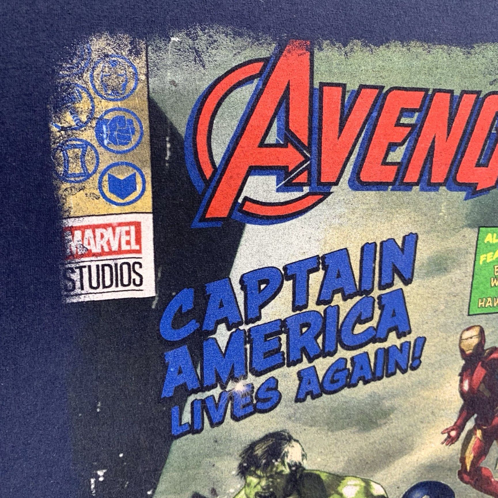 Vintage Marvel Infinity Saga T-Shirt Men 2XL Blue Graphic Print Captain America Hulk Avengers Comics Movie Mens Size US XXL / EU 58 / 5 - 4 Thumbnail