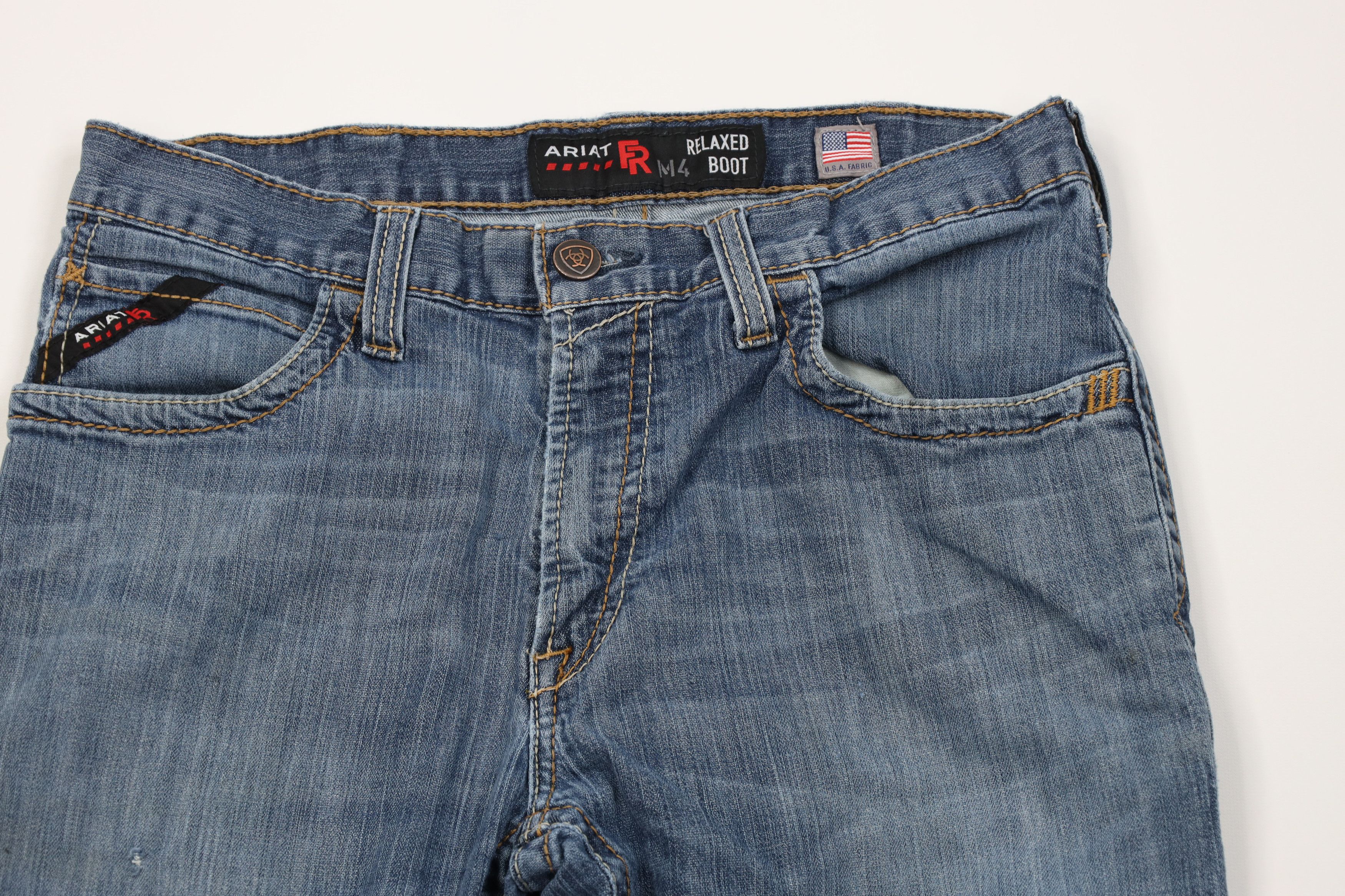 Ariat Ariat FR M4 Relaxed Fit Bootcut Denim Jeans Blue Workwear Size US 32 / EU 48 - 2 Thumbnail