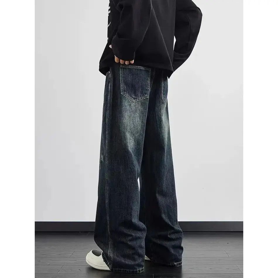 Japanese Brand Retro loose straight leg wide leg jeans Size US 32 / EU 48 - 4 Thumbnail