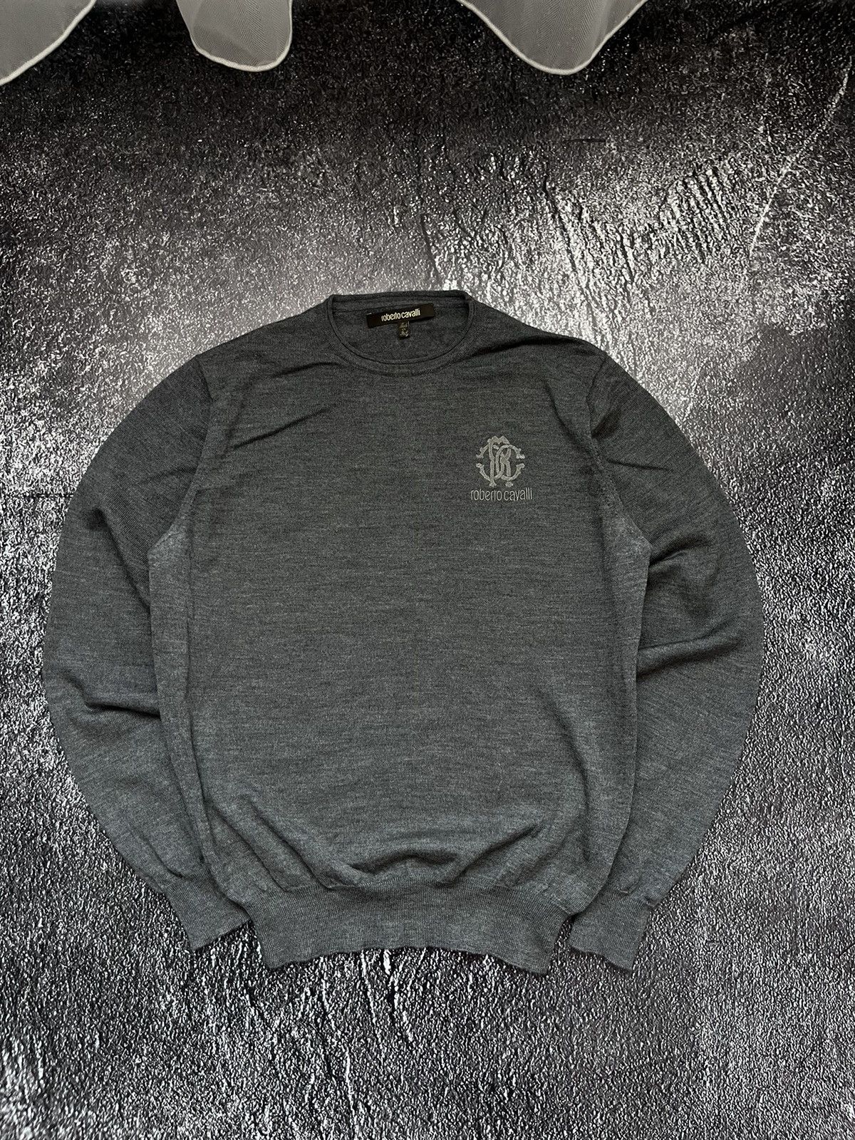 Roberto Cavalli Roberto Cavalli Wool Grey Jumper / Sweater Size US S / EU 44-46 / 1 - 1 Thumbnail