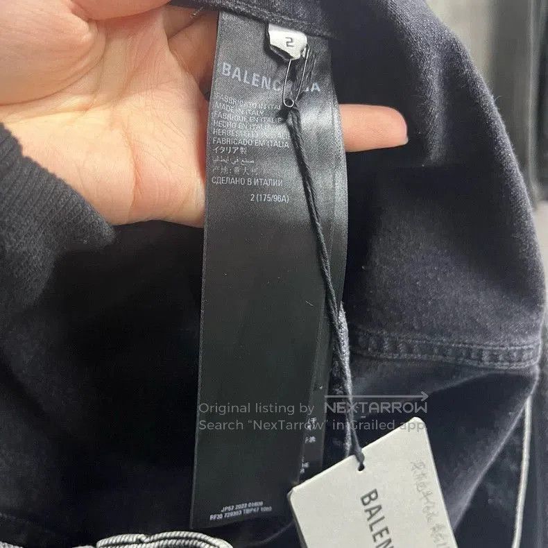 Balenciaga Balenciaga Black Denim Jacket with Diamonds. Size US M / EU 48-50 / 2 - 3 Thumbnail