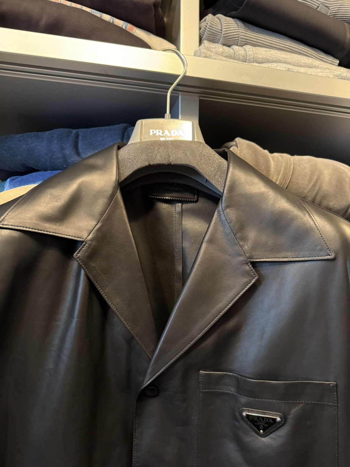 Prada Prada Set - HOLY GRAIL🏆: Size 52 Nappa Leather Shirt + Short Size US L / EU 52-54 / 3 - 3 Thumbnail