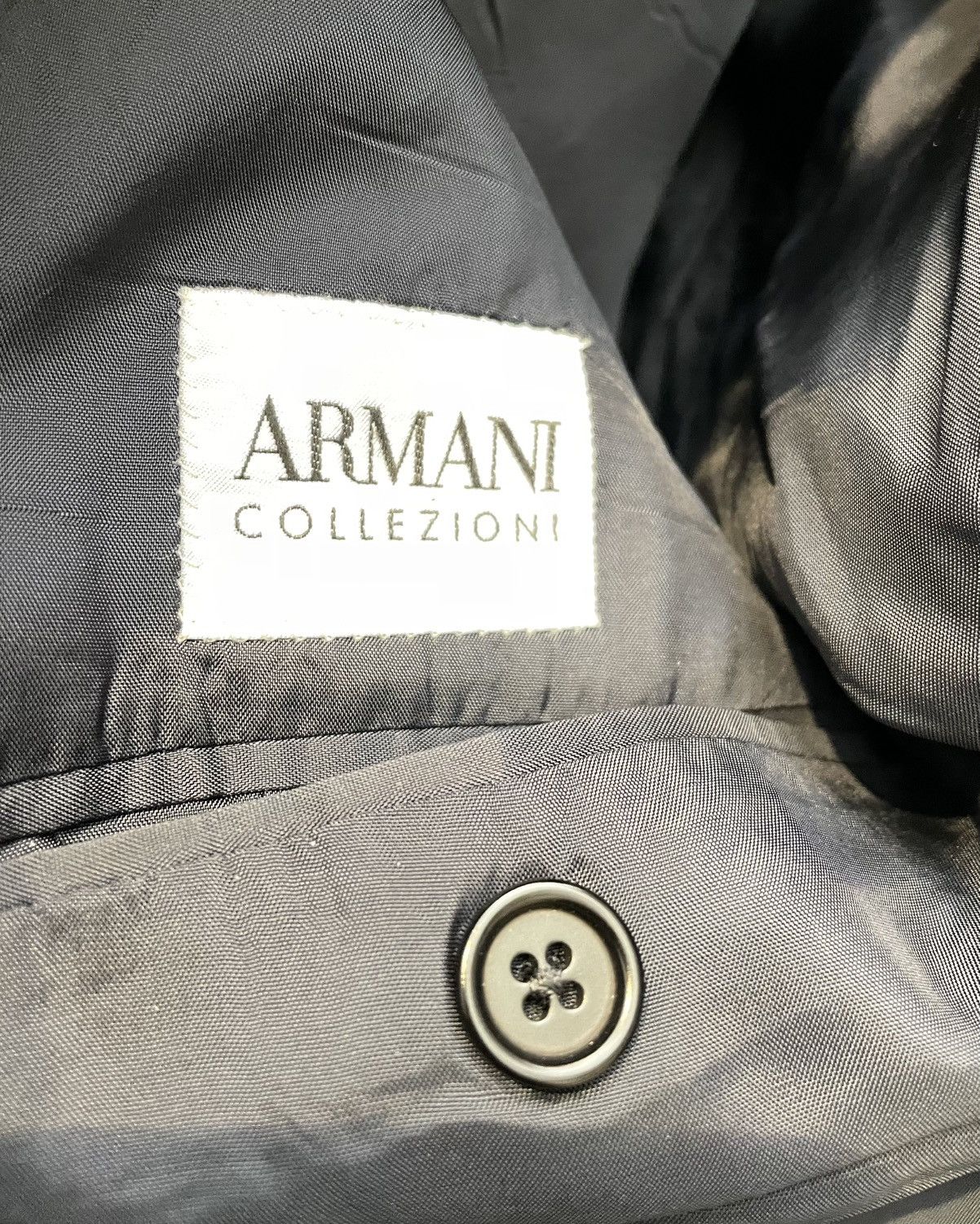 Armani Collezioni Vintage Armani Linen Blue Blazer Size L / US 10 / IT 46 - 8 Thumbnail