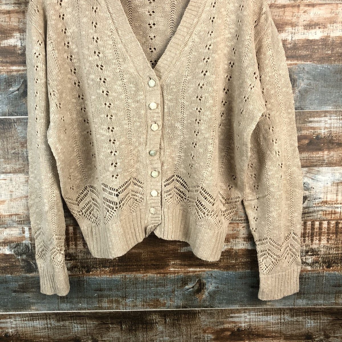 Homespun Knitwear × Japanese Brand × Vintage DL Pinion Brown Cardigan Knitwear #C520 Size M / US 6-8 / IT 42-44 - 3 Thumbnail