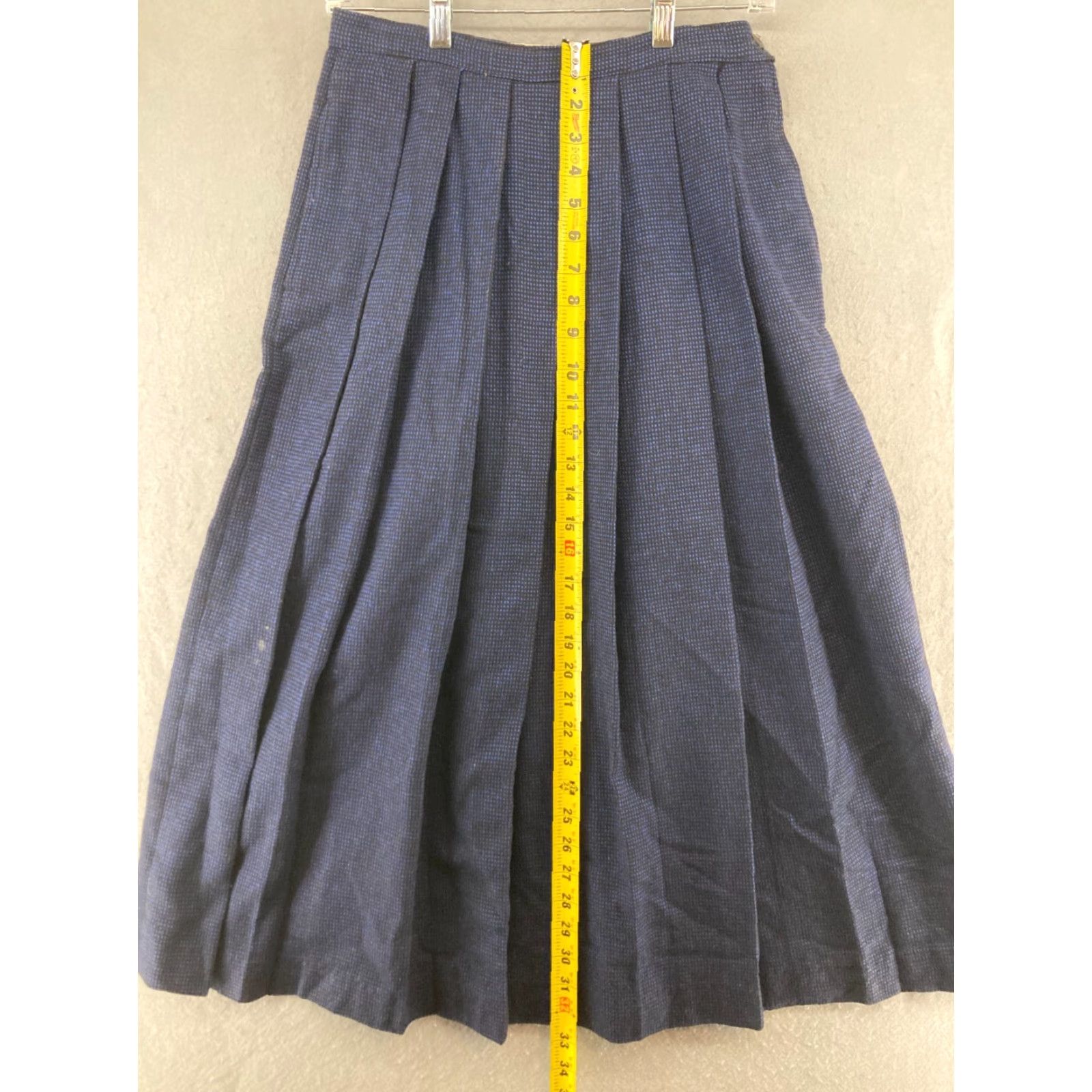 Vintage VINTAGE Rafaella Wool Skirt 8 Blue Pleated Midi 80s 90s Womens Size 30" / US 8 / IT 44 - 4 Thumbnail