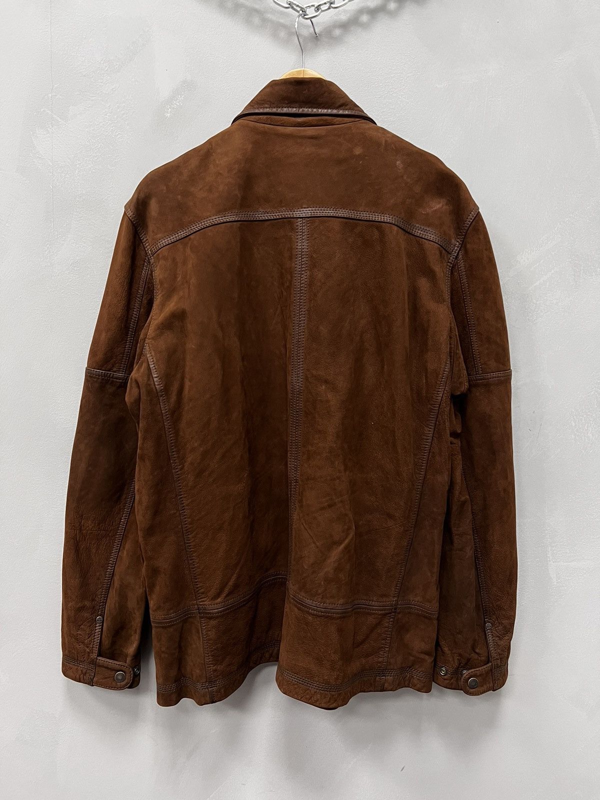 Timberland × Vintage distressed suede brown avant garde leather coat jacket Size US M / EU 48-50 / 2 - 11 Thumbnail