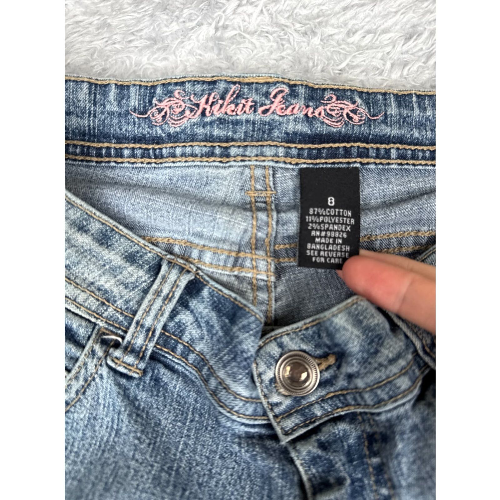 Vintage Kikit Jeans Womens 8 Blue Denim Bootcut Mid Rise Cotton Blend 28x31 Jeans Bootcut Womens 8 Blue Denim Distressed Stretch Size 30" / US 8 / IT 44 - 6 Thumbnail