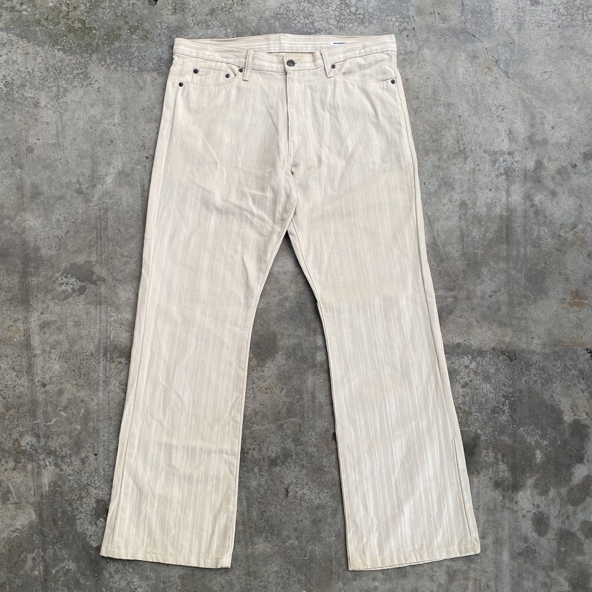 Designer × Japanese Brand × semanticdesign Semantic Design Stripe Flare Jeans Size US 34 / EU 50 - 1 Thumbnail