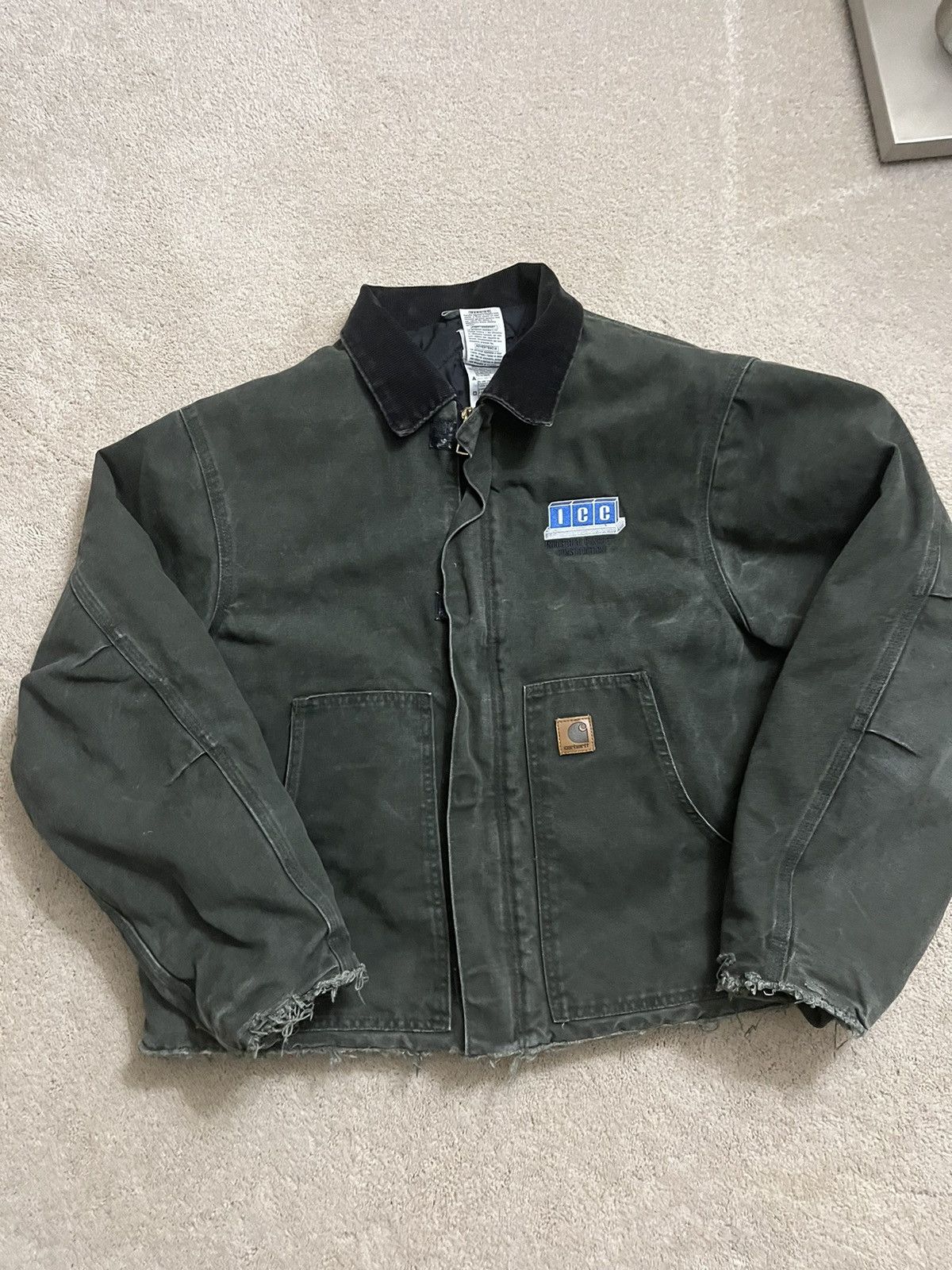 image of Vintage Distressed Carhartt Jacket in Green, Men's (Size XL)