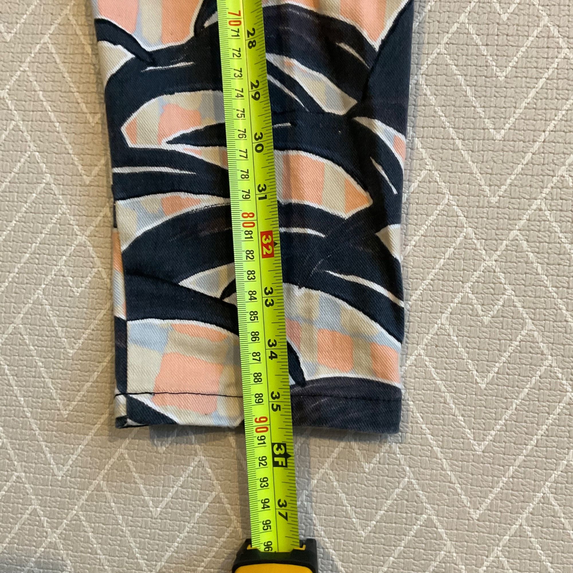 Kenzo KENZO leaves print cotton trouser pants navy blue coral SZ40 Size 30" / US 8 / IT 44 - 5 Thumbnail