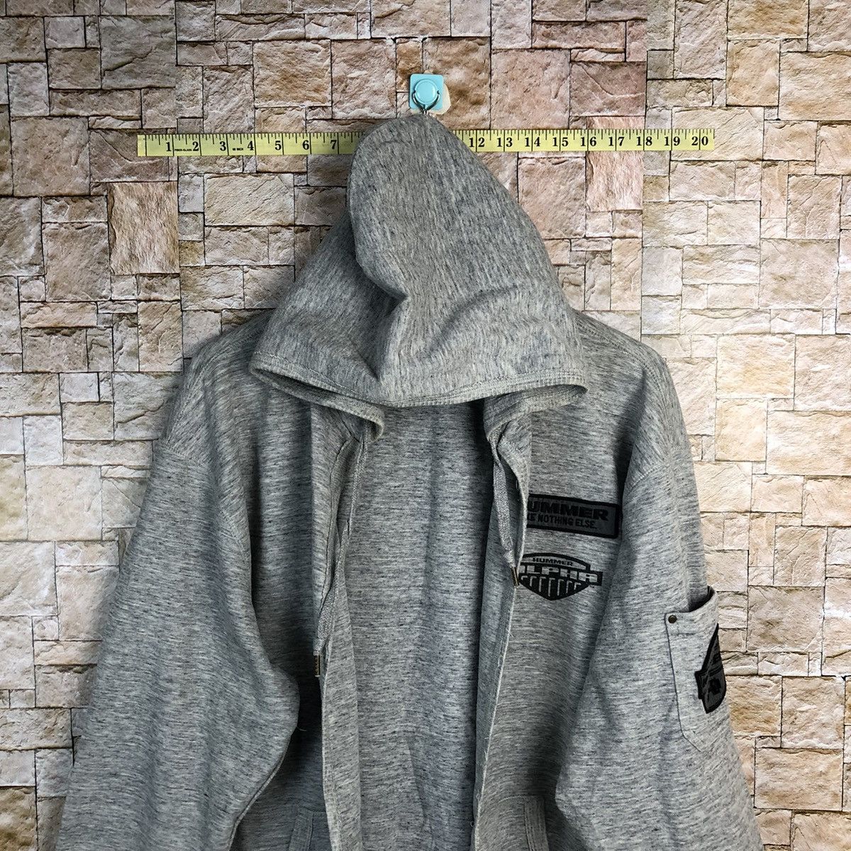 Japanese Brand Hummer vintage Grey Hoodie cardigan sweater #A228 Size US XL / EU 56 / 4 - 4 Thumbnail