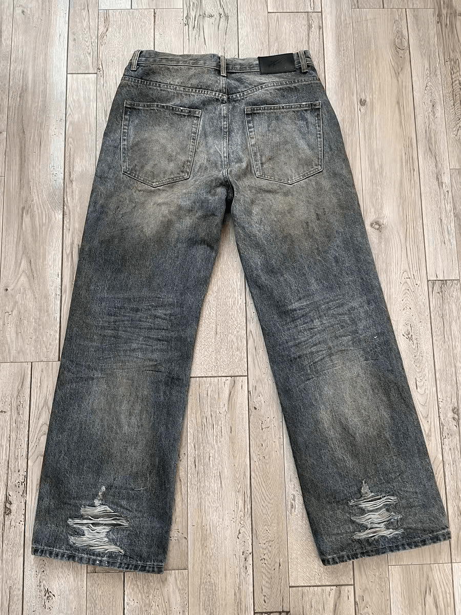 Jean × Vintage washed faded rusty stain damaged hiphop baggy jeans Size US 32 / EU 48 - 9 Thumbnail