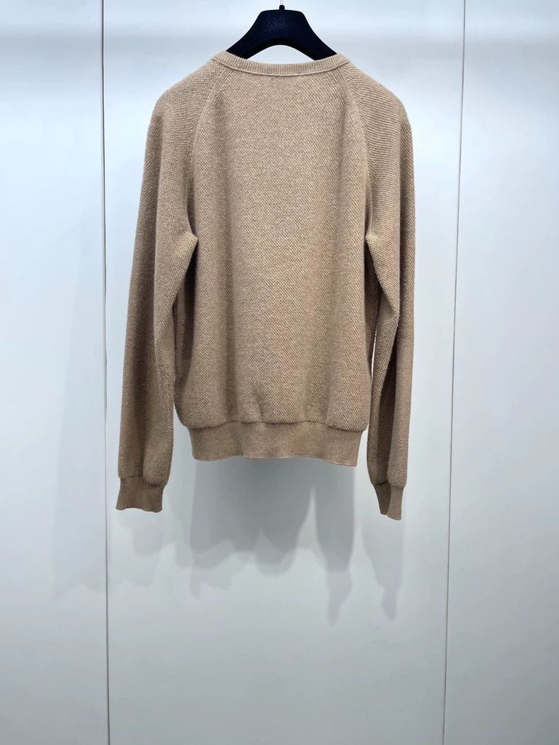 LORO PIANA Soft brown knitted cashmere sweater