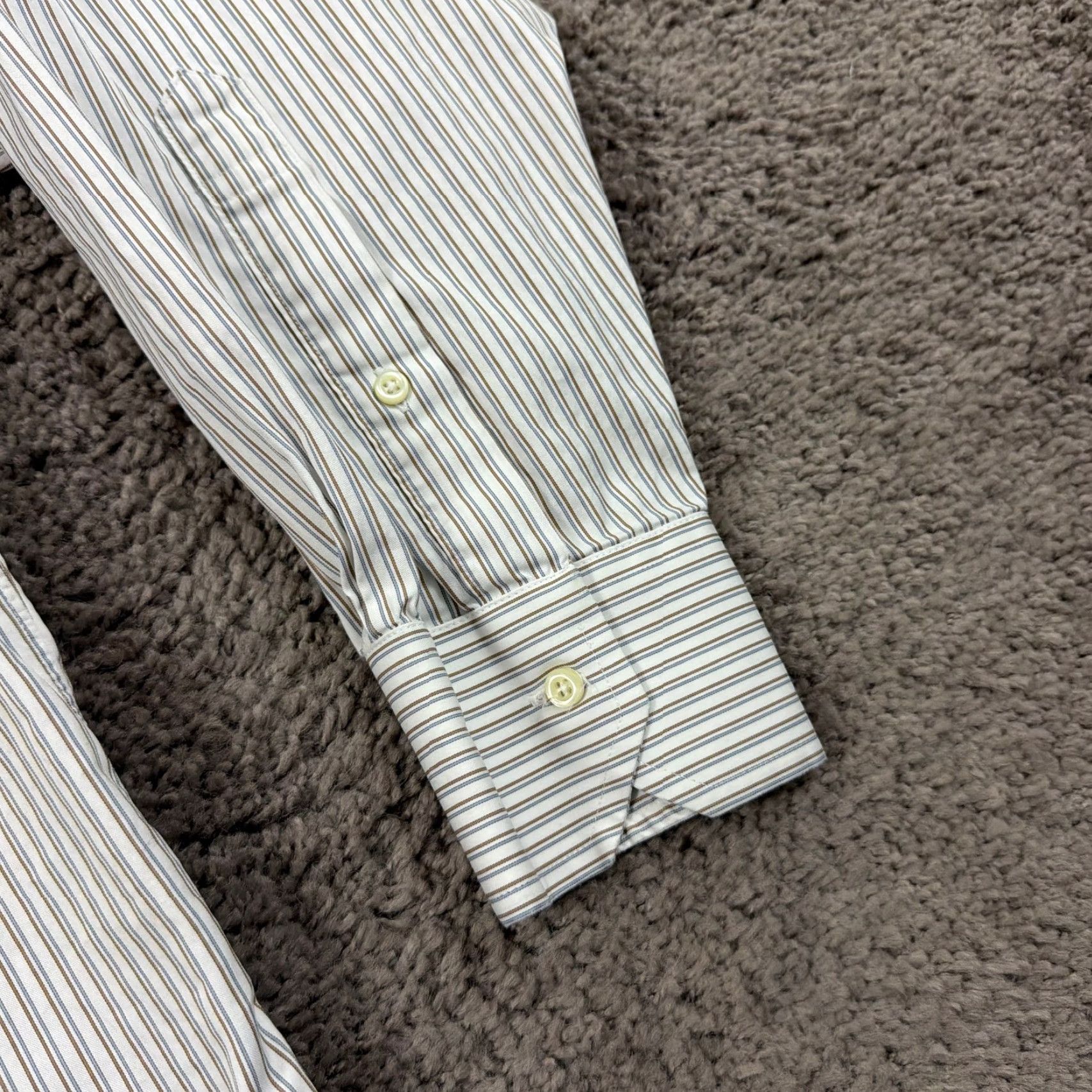Brooks Brothers VINTAGE Brooks Brothers Shirt Mens XL White Stripe Long Sleeve Cotton USA Size US XL / EU 56 / 4 - 3 Thumbnail