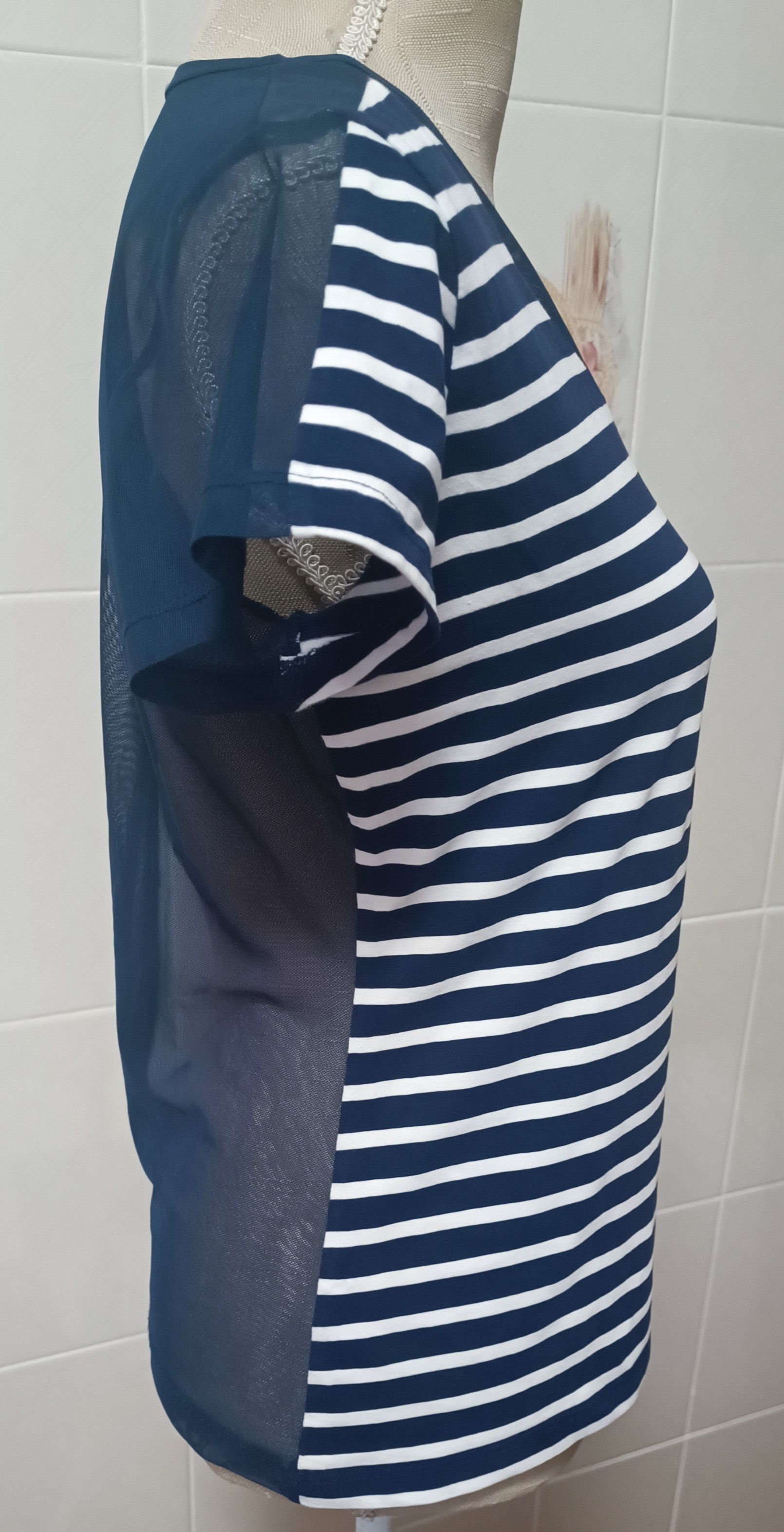 Jean Paul Gaultier Stripes Bi-material T-shirt Size M / US 6-8 / IT 42-44 - 13 Thumbnail