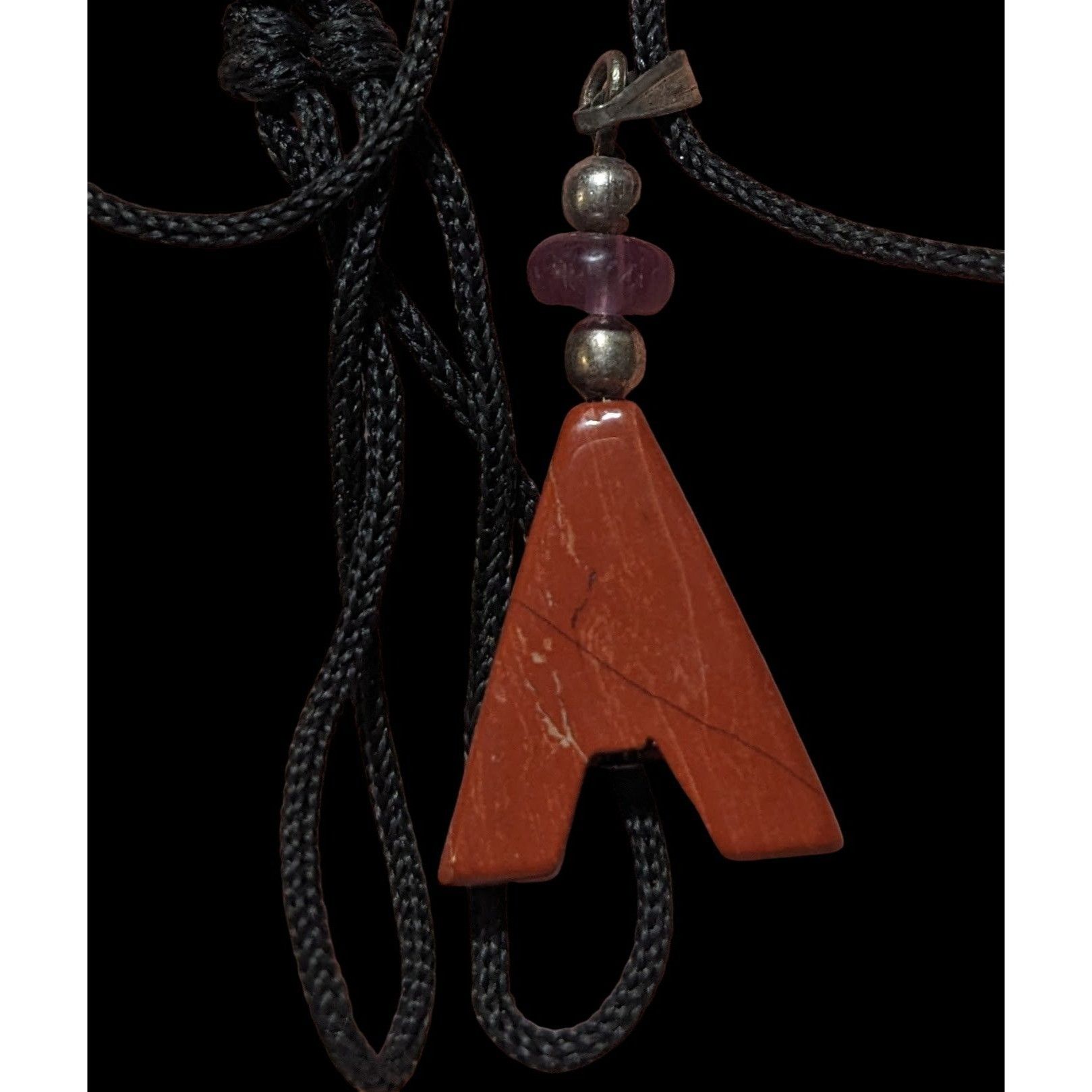 Other Red Jasper Minimalist Letter A Initial Necklace Size ONE SIZE - 2 Thumbnail