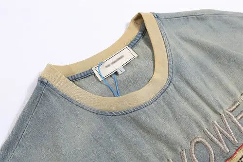 Other Letter Embroidered Denim Crew Neck Vintage T-Shirt Size US L / EU 52-54 / 3 - 3 Thumbnail