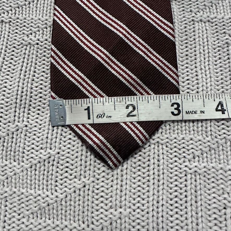 Saks Fifth Avenue Saks Fifth Avenue brown regimental striped silk tie Size ONE SIZE - 5 Thumbnail