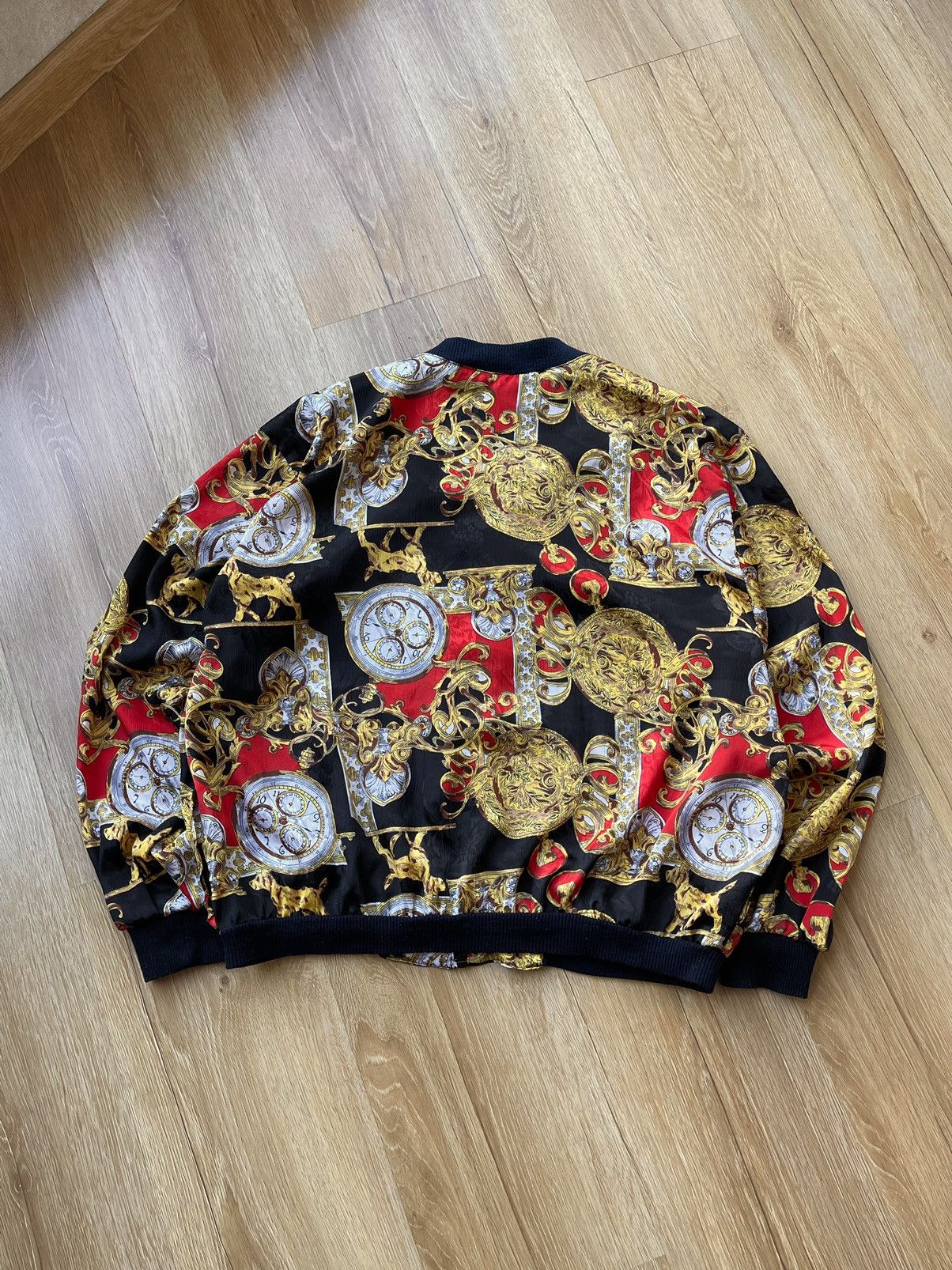 Vintage Vintage 80s Clock Pattern Zip Up Jacket Versace Style Size US M / EU 48-50 / 2 - 11 Thumbnail