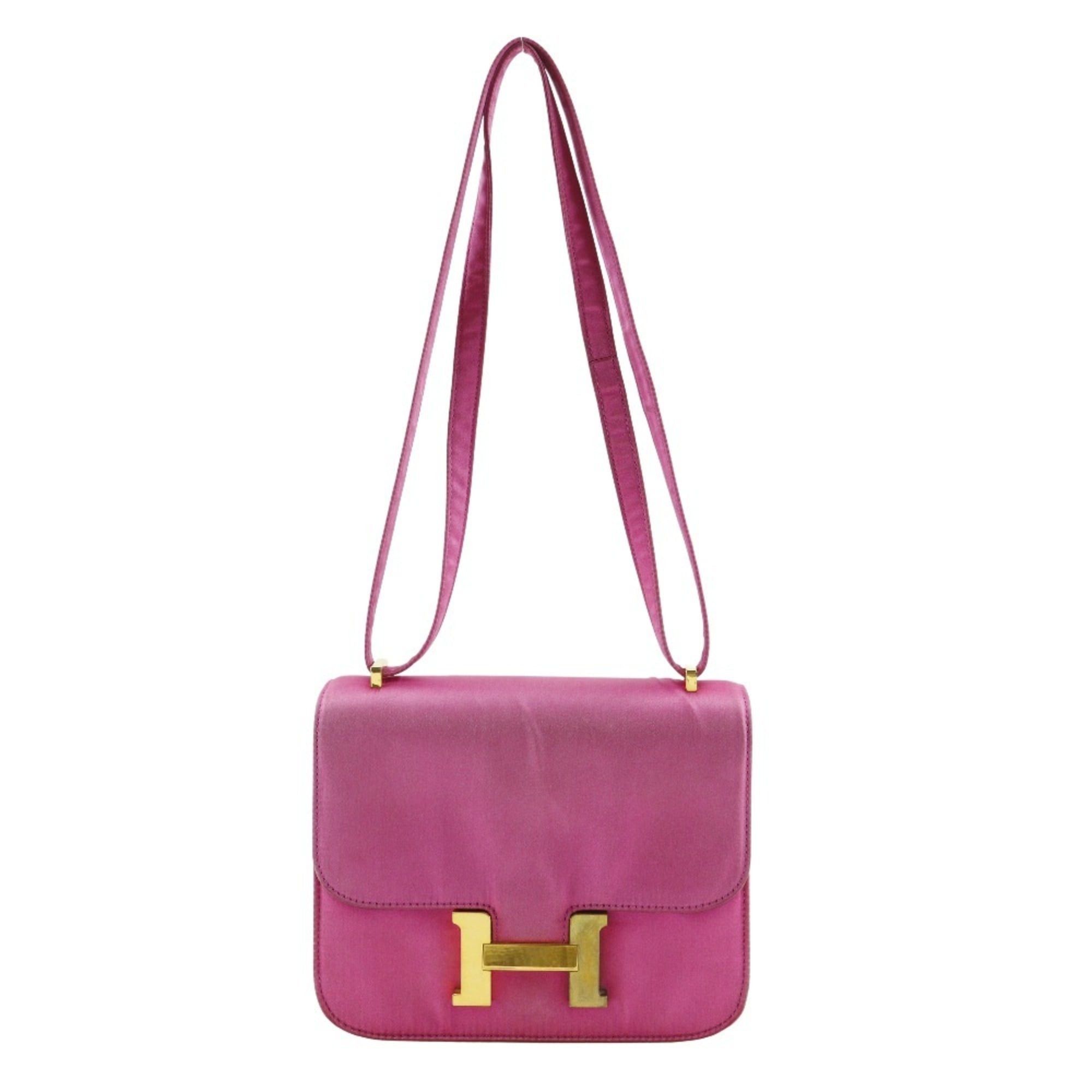 Hermes Hermes Hermès Constance Mini 18 Shoulder Bag, Silk, 2011, Pink/Gold Hardware, Flap, 18, Women's Size ONE SIZE - 1 Thumbnail
