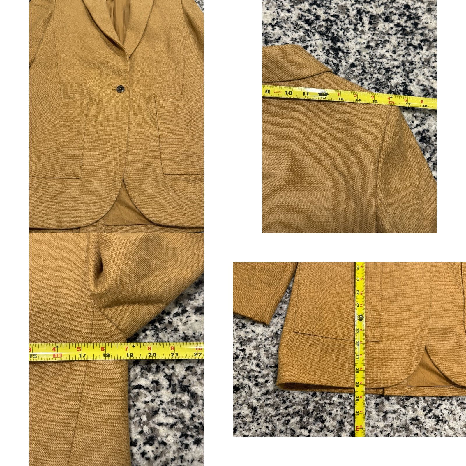 ba&sh ba&sh Jaiko Peak Lapel Linen-Blend Lady Jacket Blazer Camel US Sz 2 luxury Size XS / US 0-2 / IT 36-38 - 8 Thumbnail