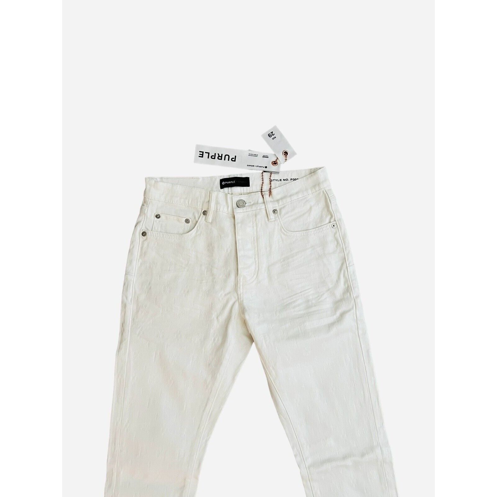 Purple × Purple Brand Purple Brand Jeans Mens Jacquard Slim Fit White Size 29/32 Size US 29 - 2 Thumbnail