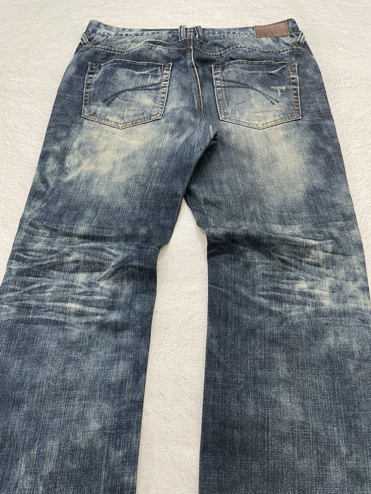 Japanese Brand 2000s Koolhaas Acid Wash Jeans Fading Size US 35 - 5 Thumbnail