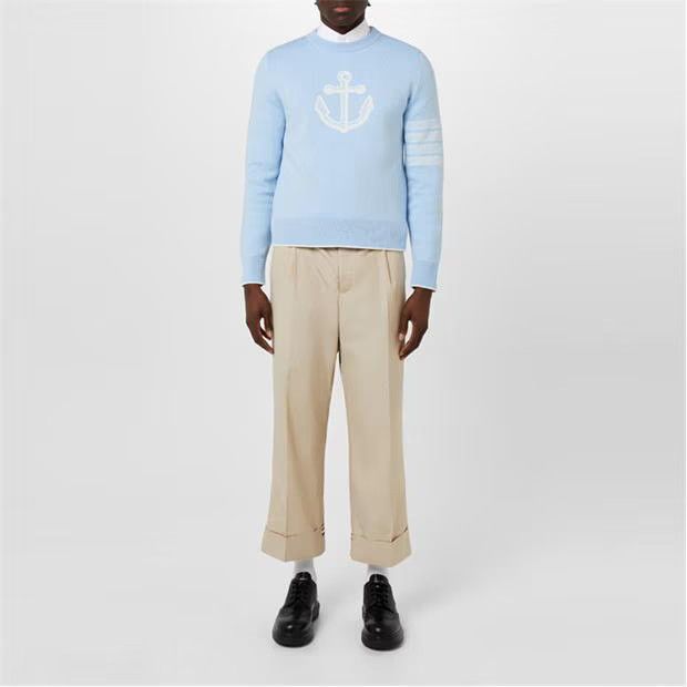 Thom Browne o1g2r1mq0724 Crew Neck Sweaters in Light Blue Size US L / EU 52-54 / 3 - 6 Thumbnail