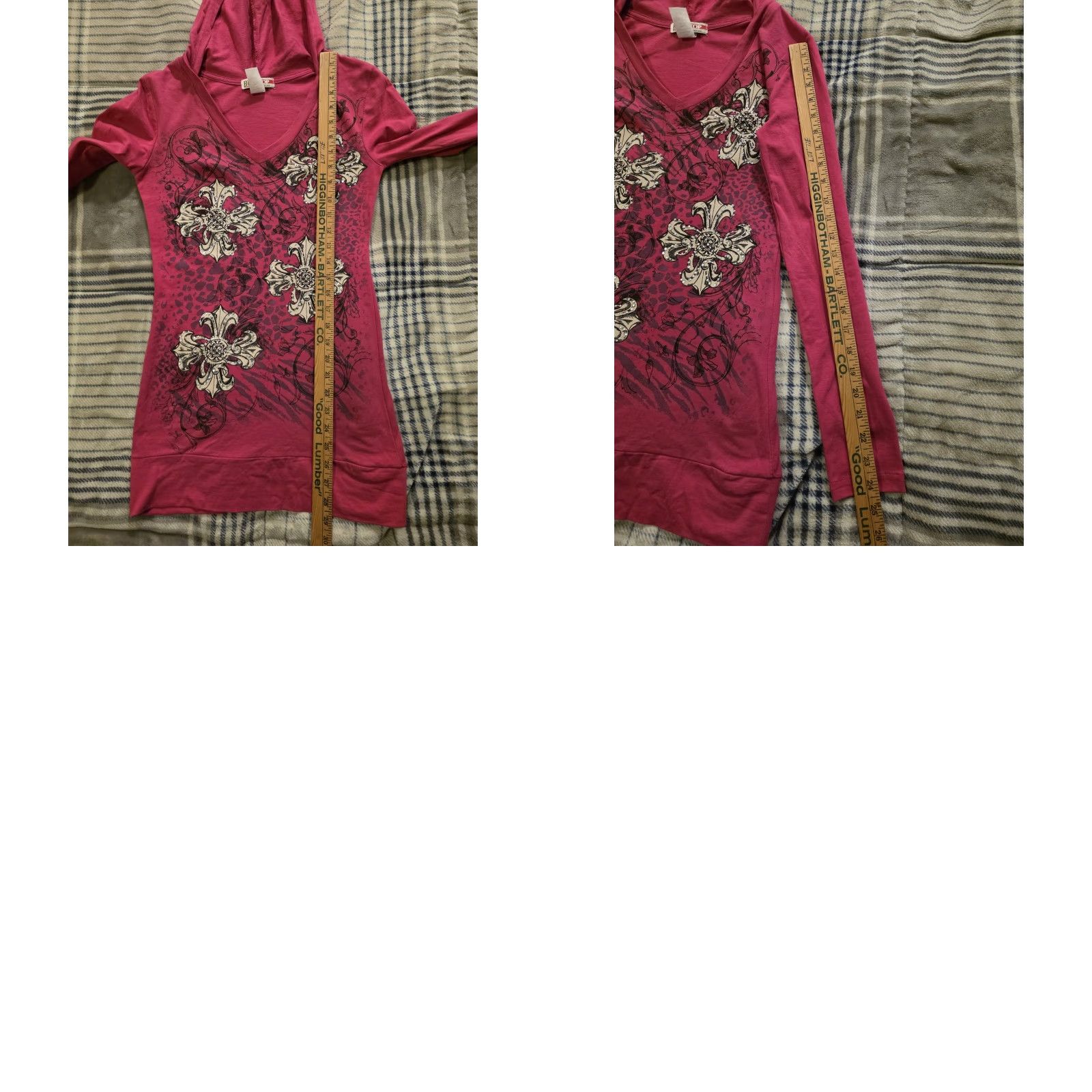 Vintage VINTAGE Bus Stop Women's Long Sleeve Hooded Embellished Shirt Pink Small Size S / US 4 / IT 40 - 8 Thumbnail