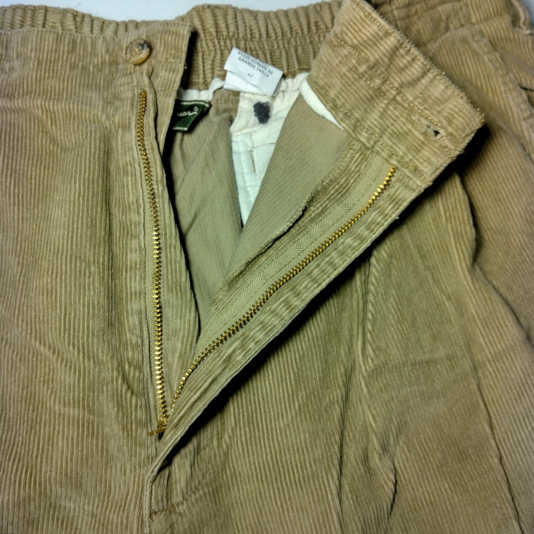 Eddie Bauer VINTAGE Eddie Bauer Corduroy Pants 42 Tall Men Dress Pants 42x35.5 Beige Corduroy Elastic Waist 38-42 Big & Tall Mens Size US 42 / EU 58 - 7 Thumbnail