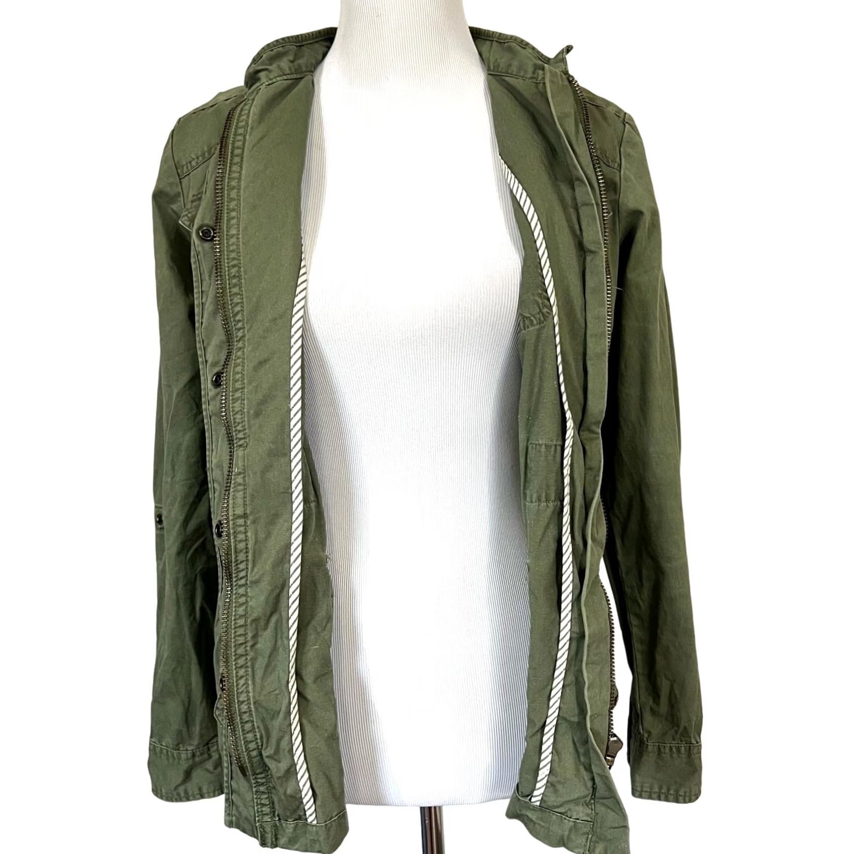 Vintage Bob Timberlake Women’s Field Jacket Green Zip Cotton Roll Tab Sleeves M Jacket Women Green Cotton Zip Snap M Size M / US 6-8 / IT 42-44 - 4 Thumbnail