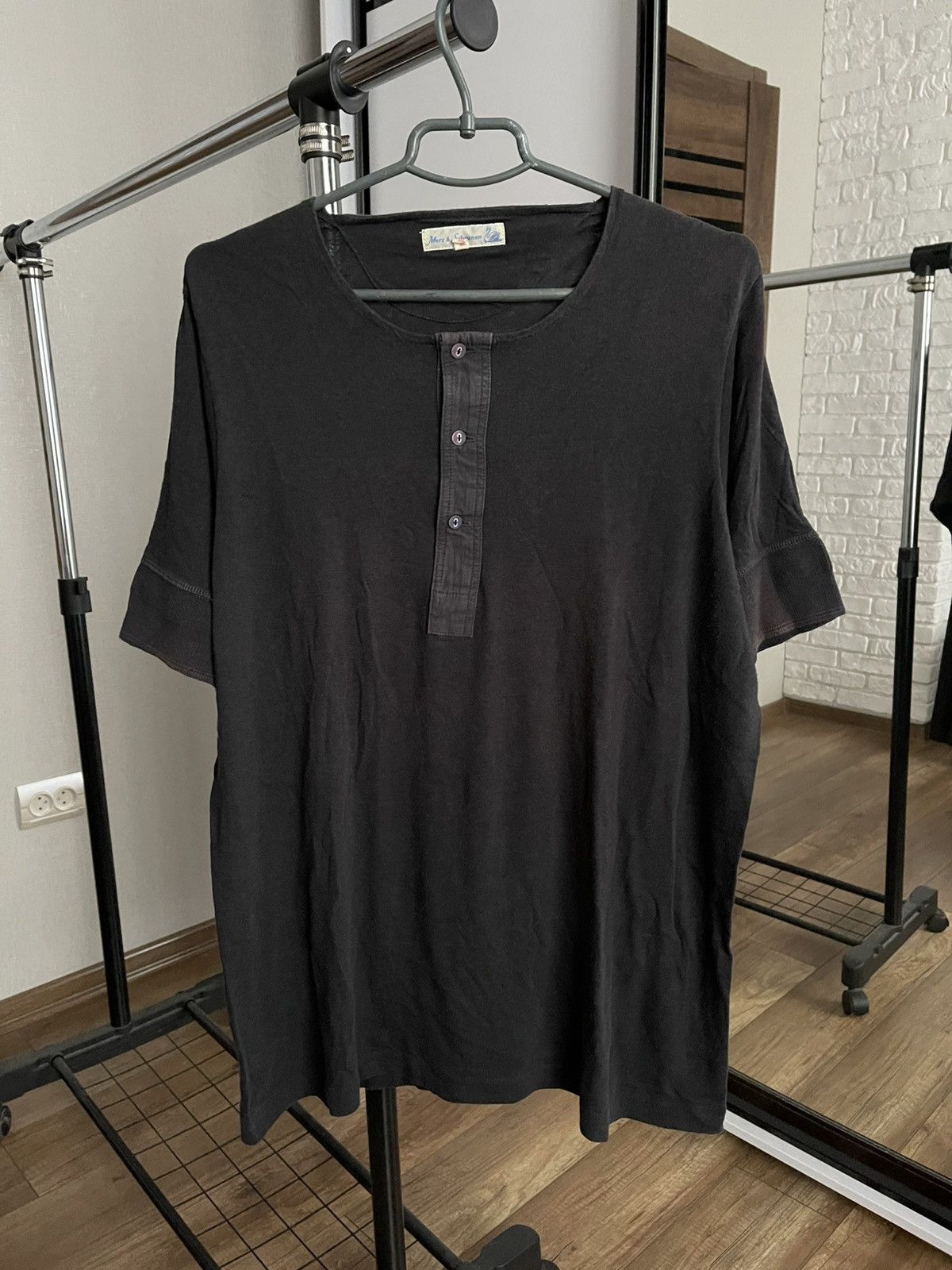 Merz B. Schwanen Merz B Schwanen Henley Loopwheeled T-Shirt Tee Size US XXL / EU 58 / 5 - 1 Thumbnail