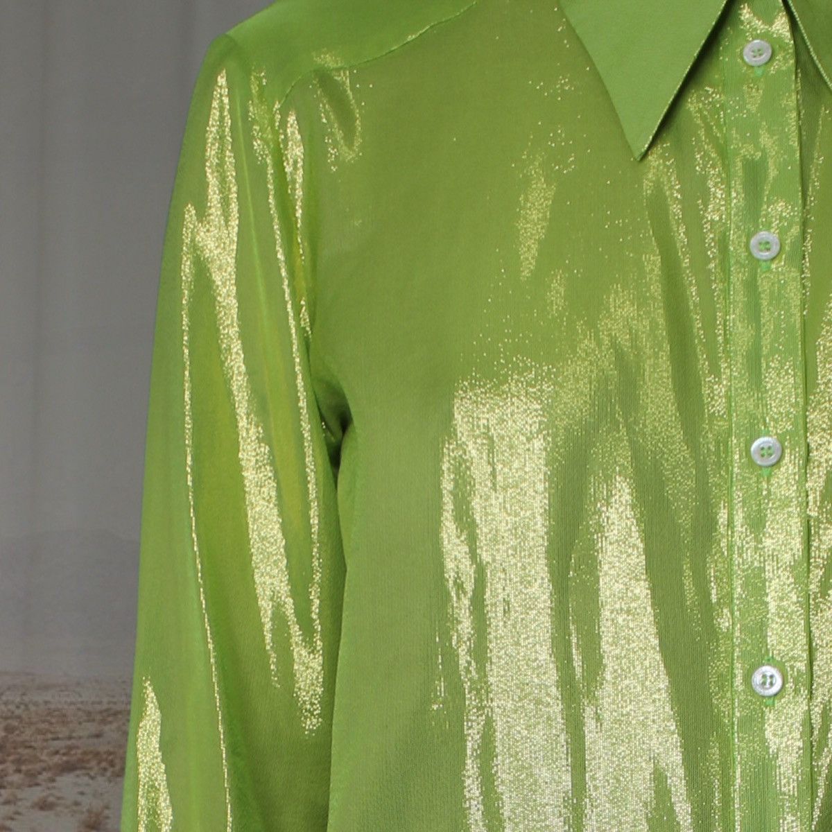 Patrizia Pepe 🐉SHINY GREEN SHIRT🐉 Size M / US 6-8 / IT 42-44 - 4 Thumbnail
