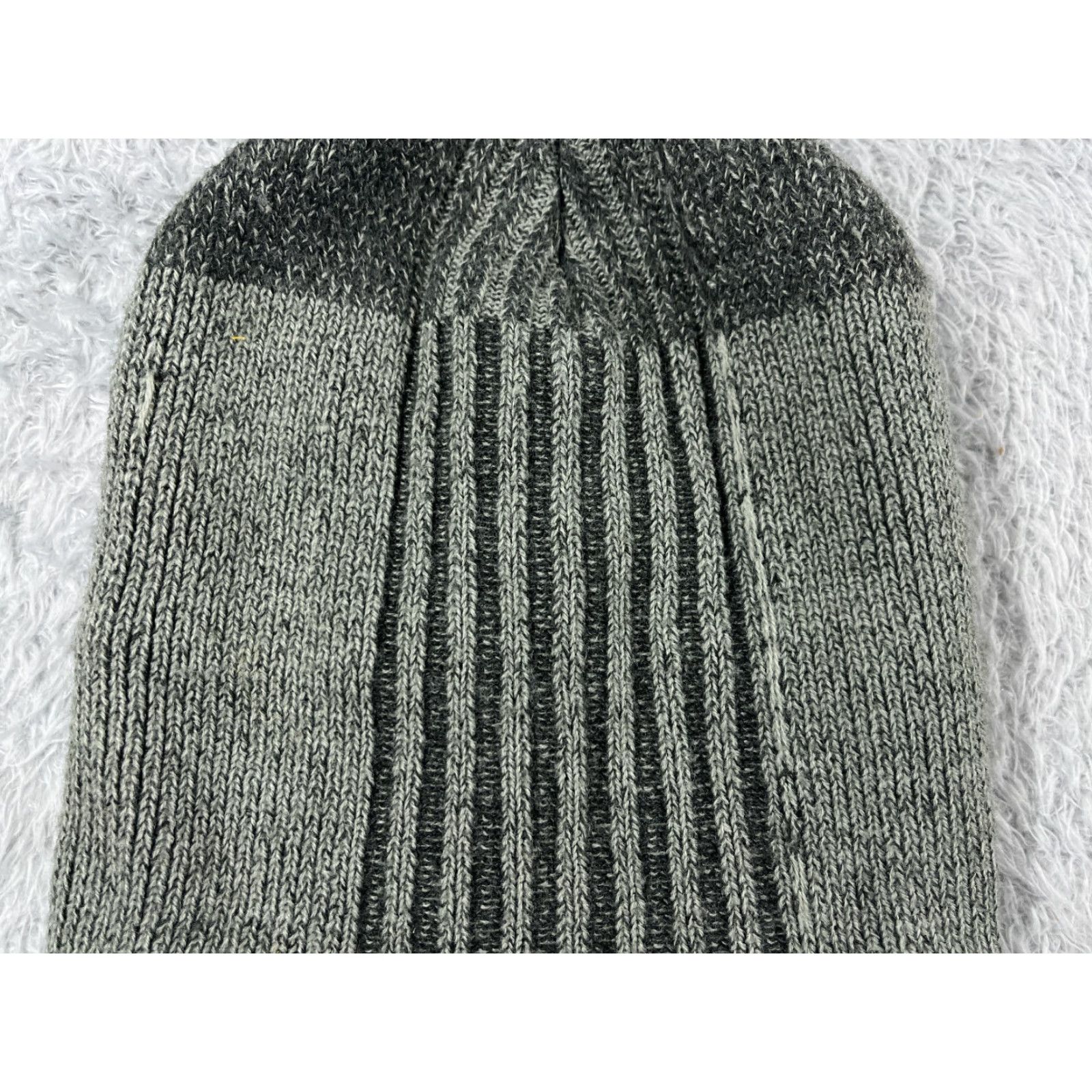 Vintage Beanie Toque Adult One Size Black Stripe Knit Acrylic Polyester Lined Ski Size ONE SIZE - 2 Thumbnail