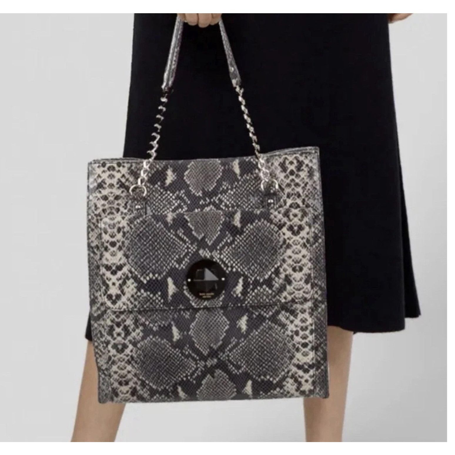 Kate Spade Kate Spade Grey Beige Snake Effect Leather South Kensington Size ONE SIZE - 24 Thumbnail