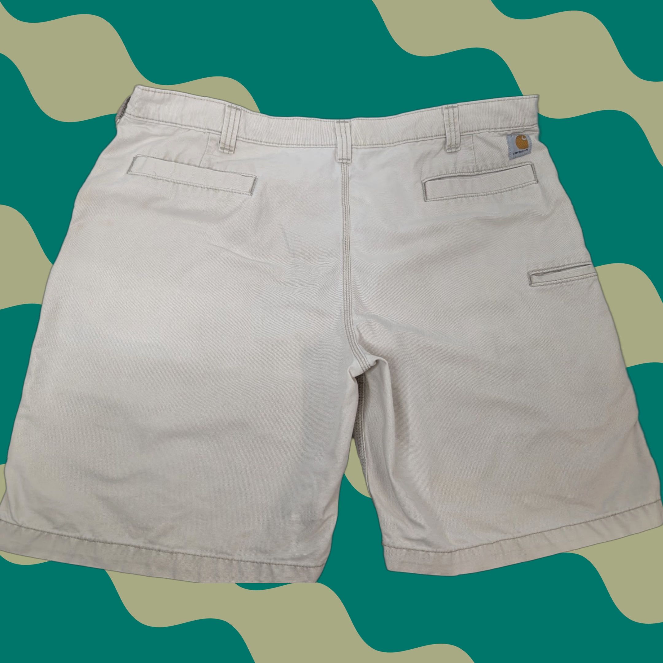 Carhartt Carhartt Relaxed Fit Shorts Mens 44 Light Beige Canvas Workwear 101167 Cargo Pocket Shorts Mens Size 44 Beige Canvas Workwear Size US 44 / EU 60 - 1 Thumbnail