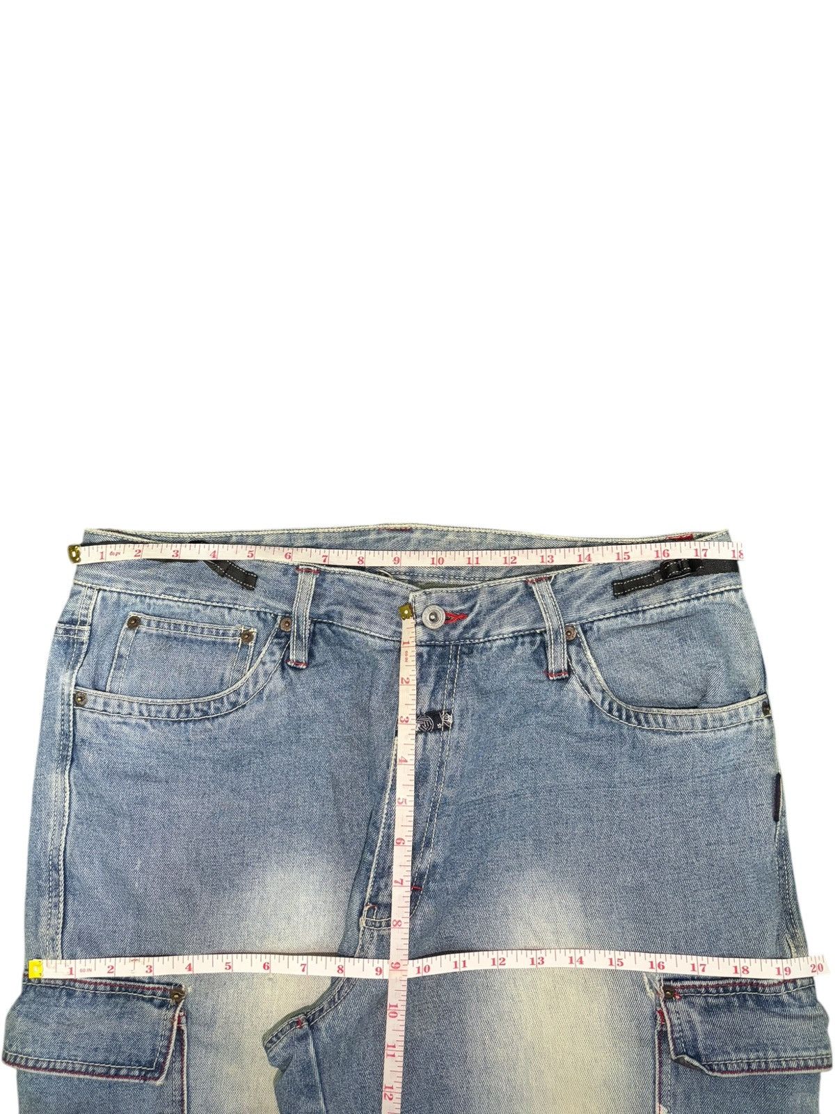 Marithe + Francois Girbaud Vintage Japanese Brand Karakuri Cargo Distress Baggy Jeans Size US 35 - 6 Thumbnail