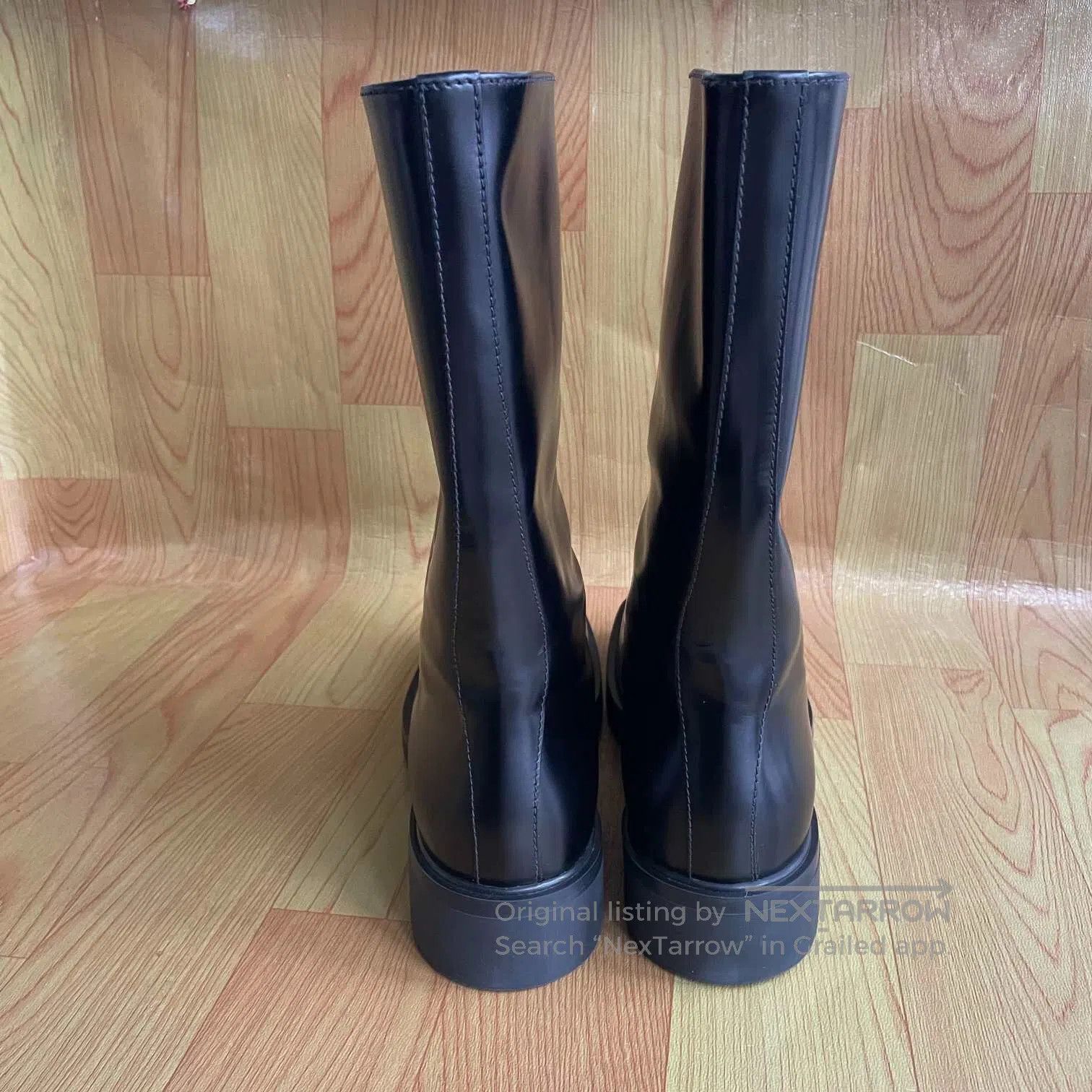Prada Prada Black Debossed Logo Boots| Size US 11.5 / IT 41.5 - 6 Thumbnail
