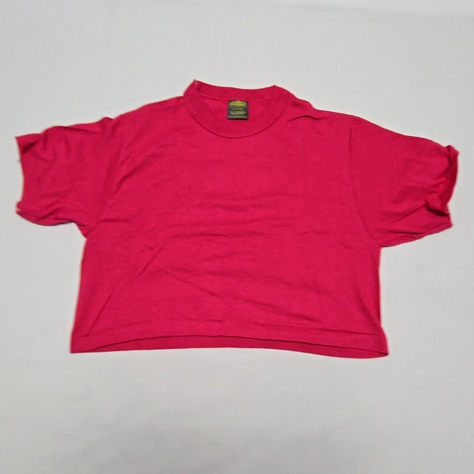 Jerzees Vintage Blank Shirt Solid Pink Crew Neck Cropped S 34-36 Tee Size S / US 4 / IT 40 - 1 Thumbnail