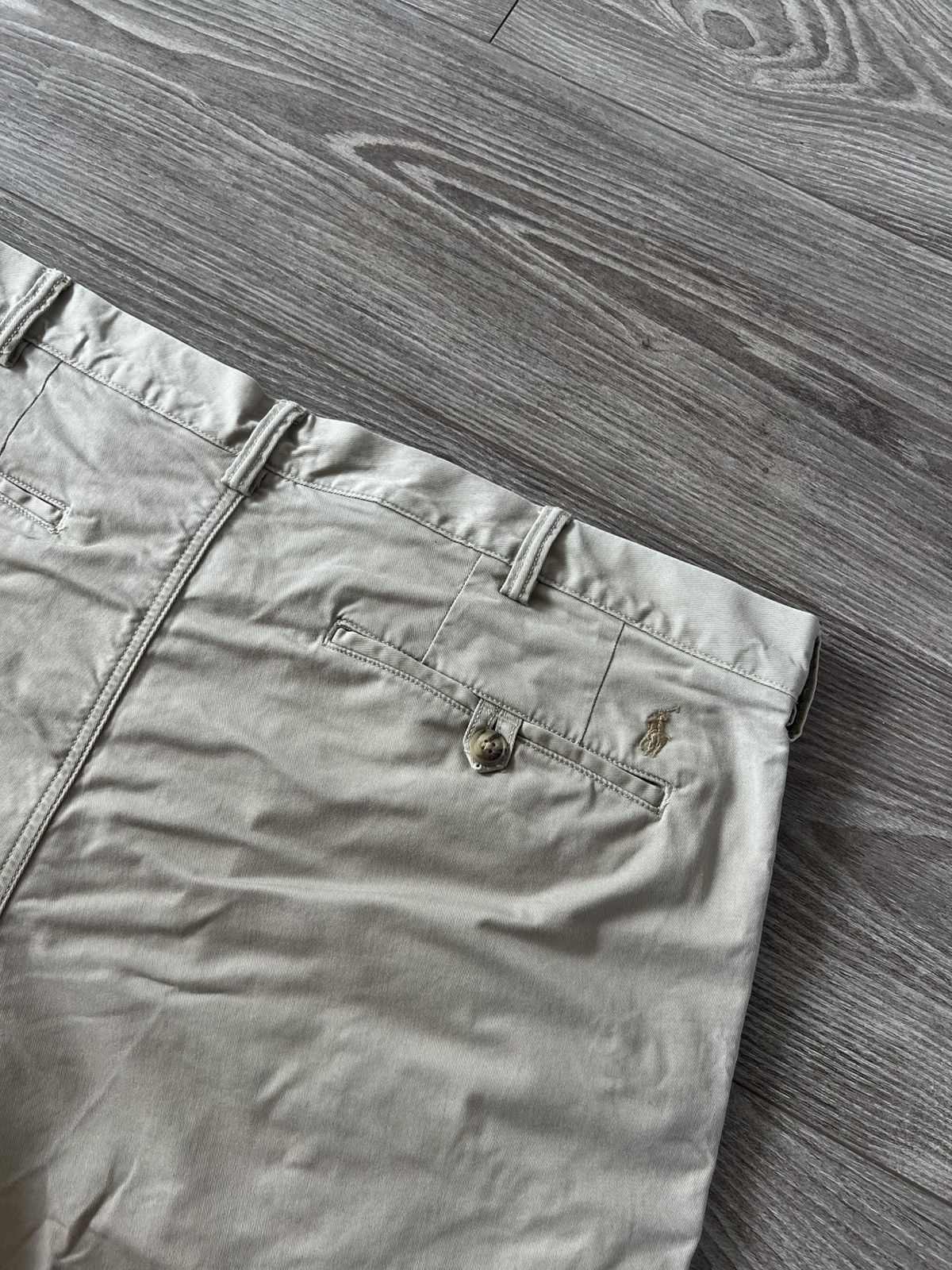 Polo Ralph Lauren × Ralph Lauren Polo Ralph Lauren Stretch Slim Fit Twill Beige Logo Shorts Size US 38 / EU 54 - 12 Thumbnail