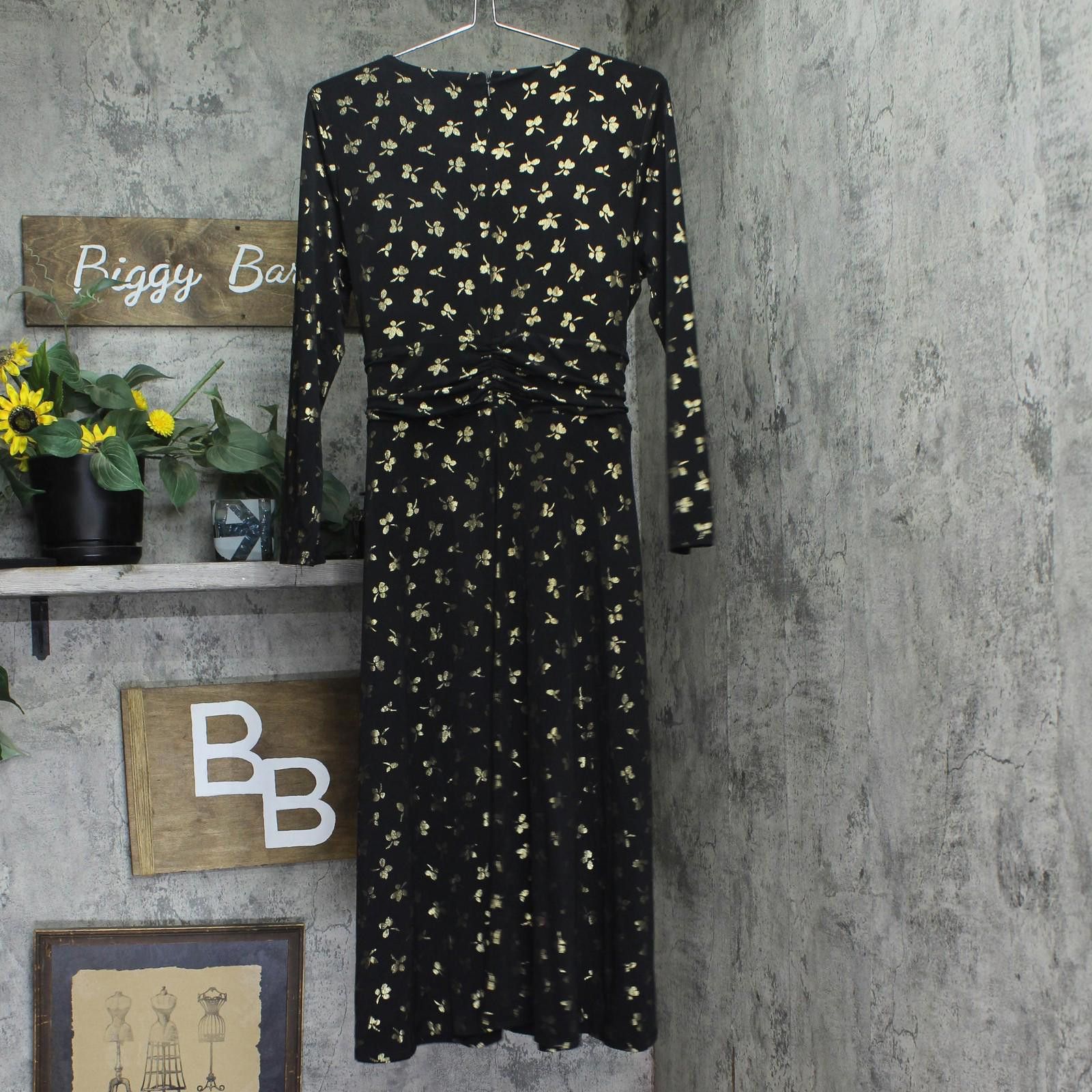 Tommy Hilfiger Nwt Tommy Hilfiger Printed Dress A4ij114a Black / Gold 12 Size XL / US 12-14 / IT 48-50 - 2 Thumbnail