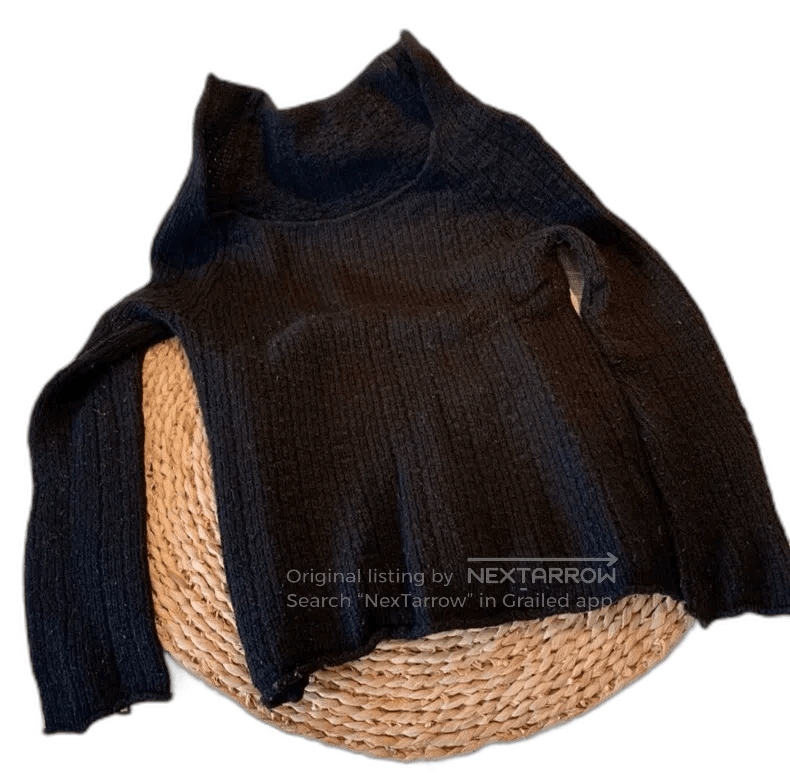 Yohji Yamamoto Yohji Yamamoto Black Off-Shoulder Knit Sweater Size US M / EU 48-50 / 2 - 1 Thumbnail