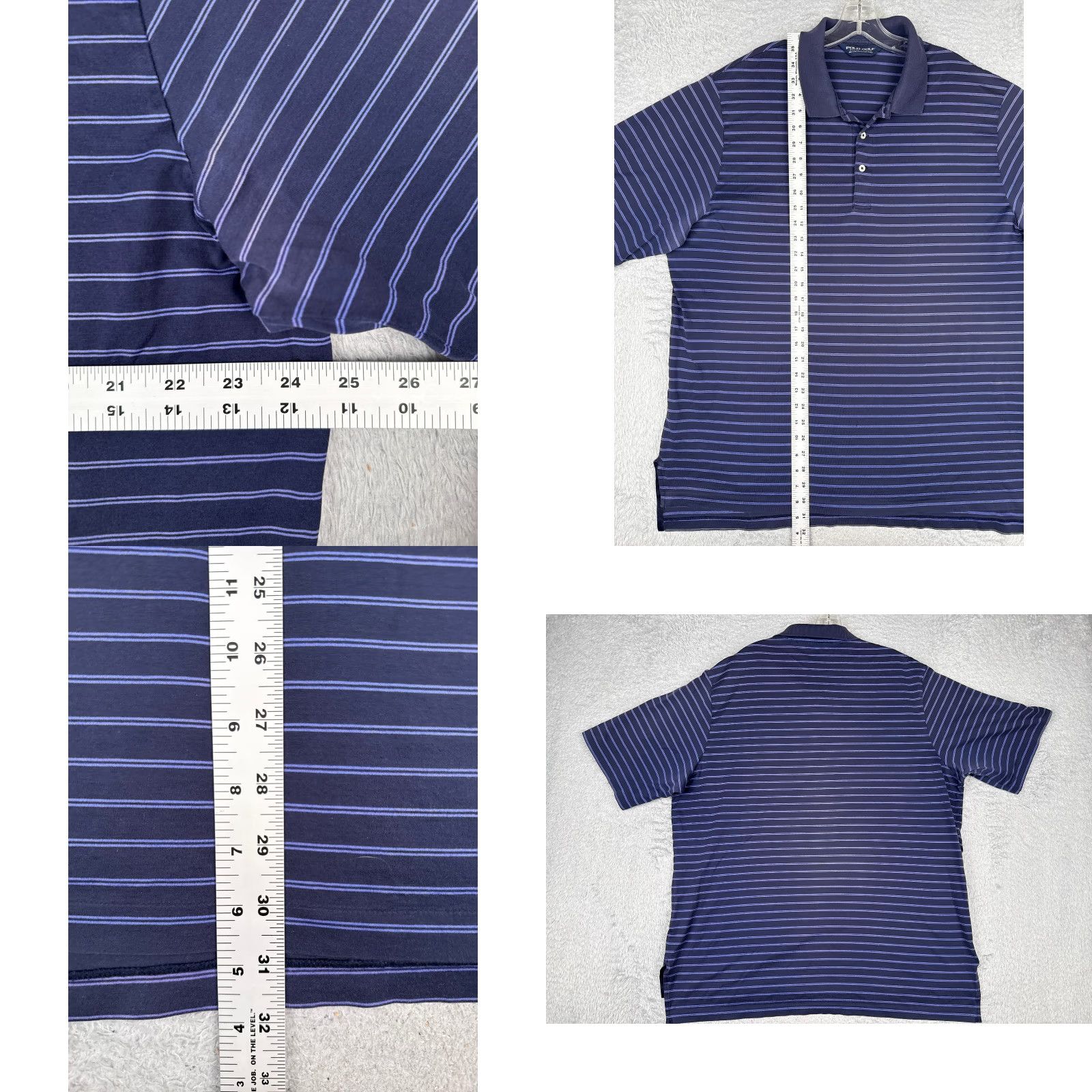Ralph Lauren VINTAGE Polo Golf Ralph Lauren Shirt Men Extra Large Blue Stripe 100% Pima Cotton READ Size US M / EU 48-50 / 2 - 8 Thumbnail