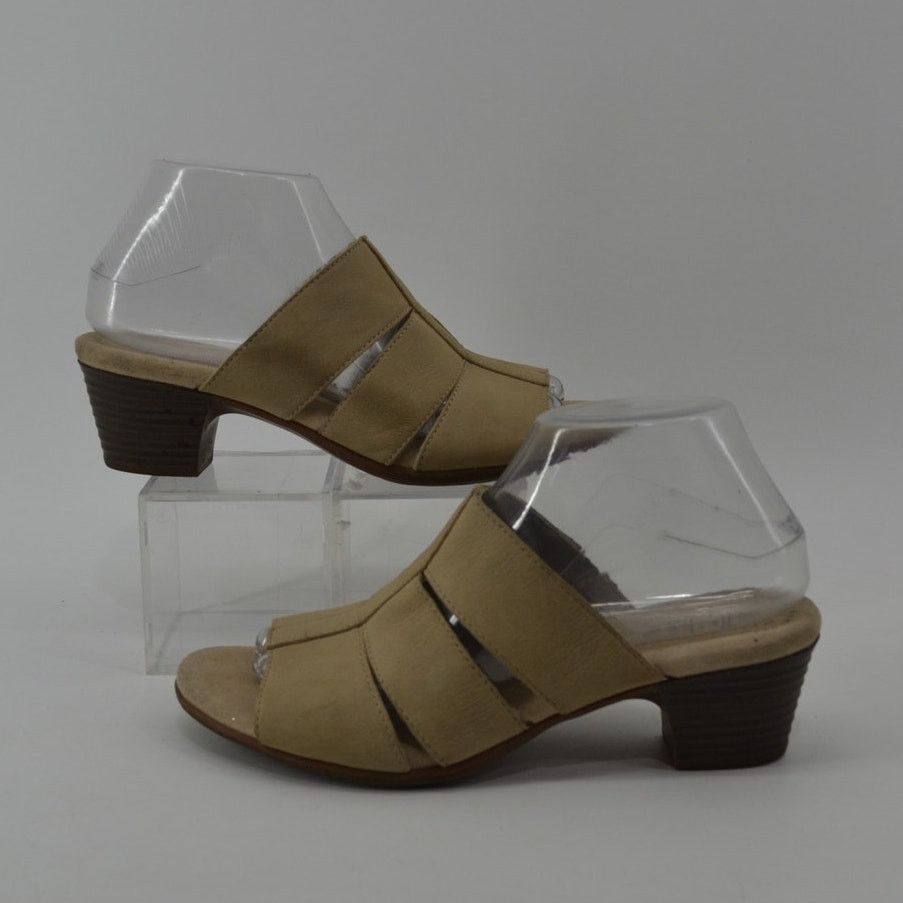Clarks Clarks Size 8 Womens Tan Beige Leather Slip On Sandals Mules Size US 8 / IT 38 - 6 Thumbnail