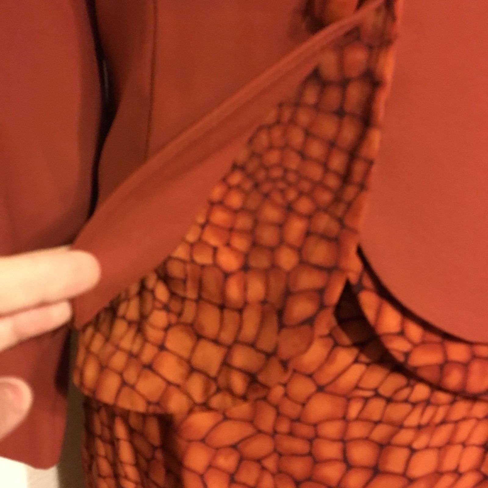 Vintage Lew Magram cognac/orange crocodile skirt suit 6 Size M / US 6-8 / IT 42-44 - 3 Thumbnail