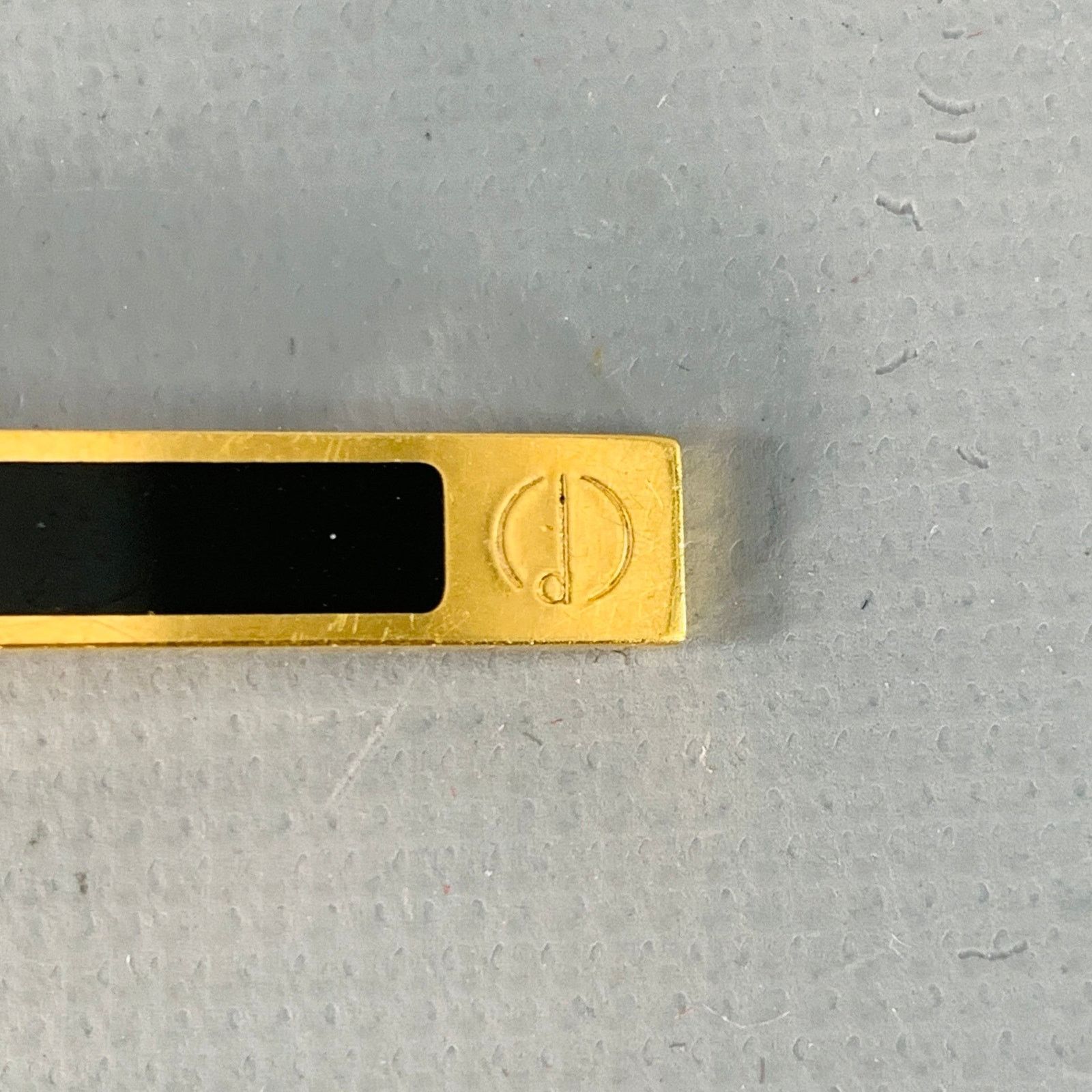 Alfred Dunhill DUNHILL Vintage One Size Gold Black Stripe Metal Tie Clip Size ONE SIZE - 2 Thumbnail