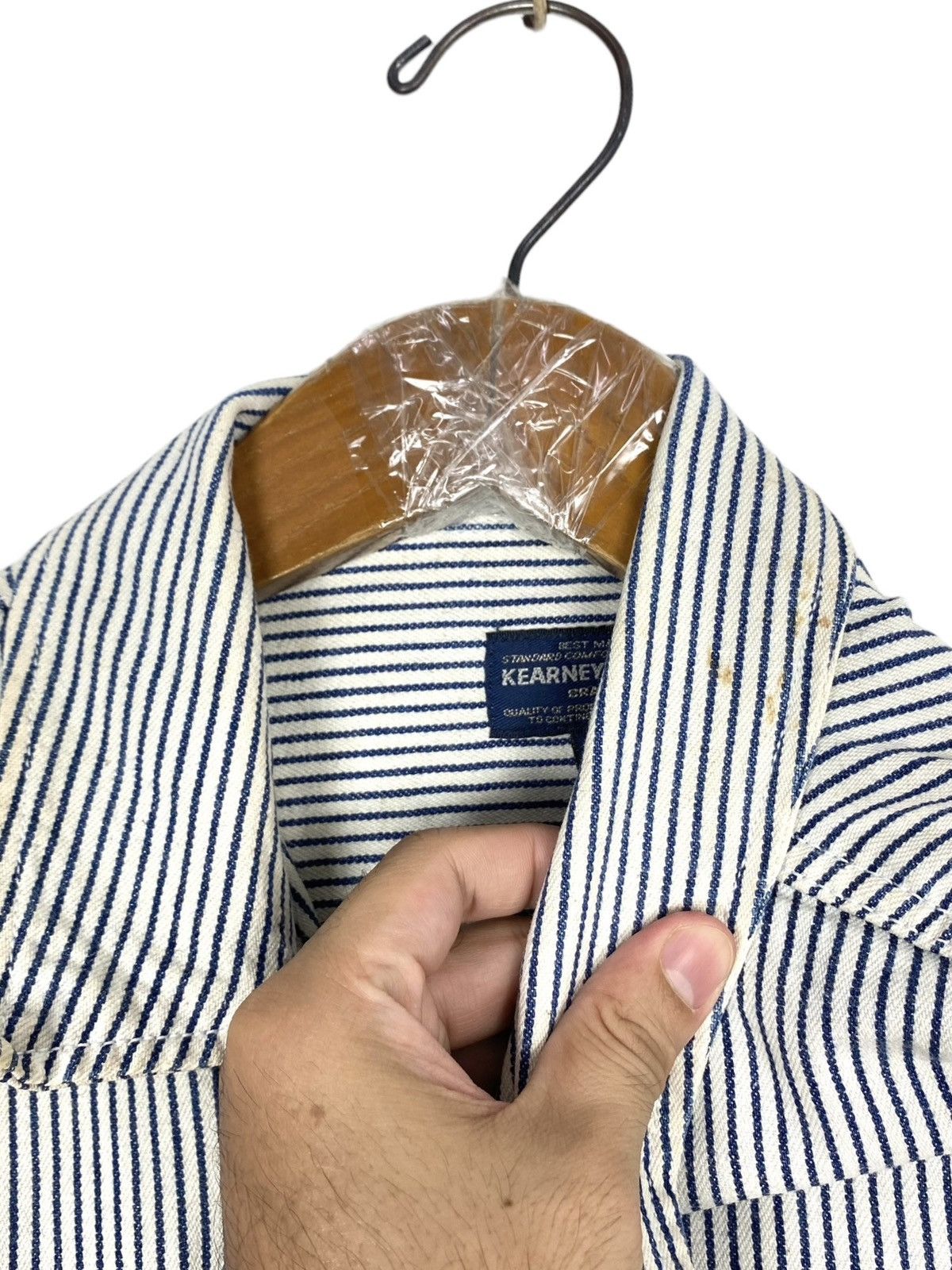 Japanese Brand Rare‼️ Kearney House hickory Stripe Workwear Shirt Size US M / EU 48-50 / 2 - 8 Thumbnail