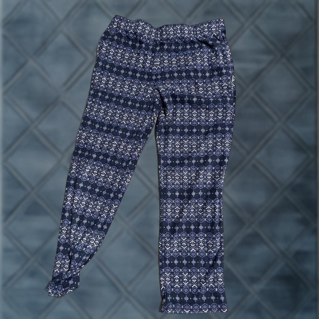 Eddie Bauer VINTAGE Eddie Bauer Sleepwear Pajama Pants Women L Blue Fair Isle Thermal PJ (Adult) Womens Size 36" / US 14 / IT 50 - 1 Thumbnail